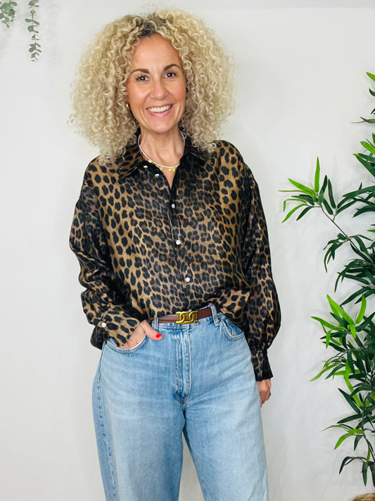 Leopard Print Shirt - Size 40