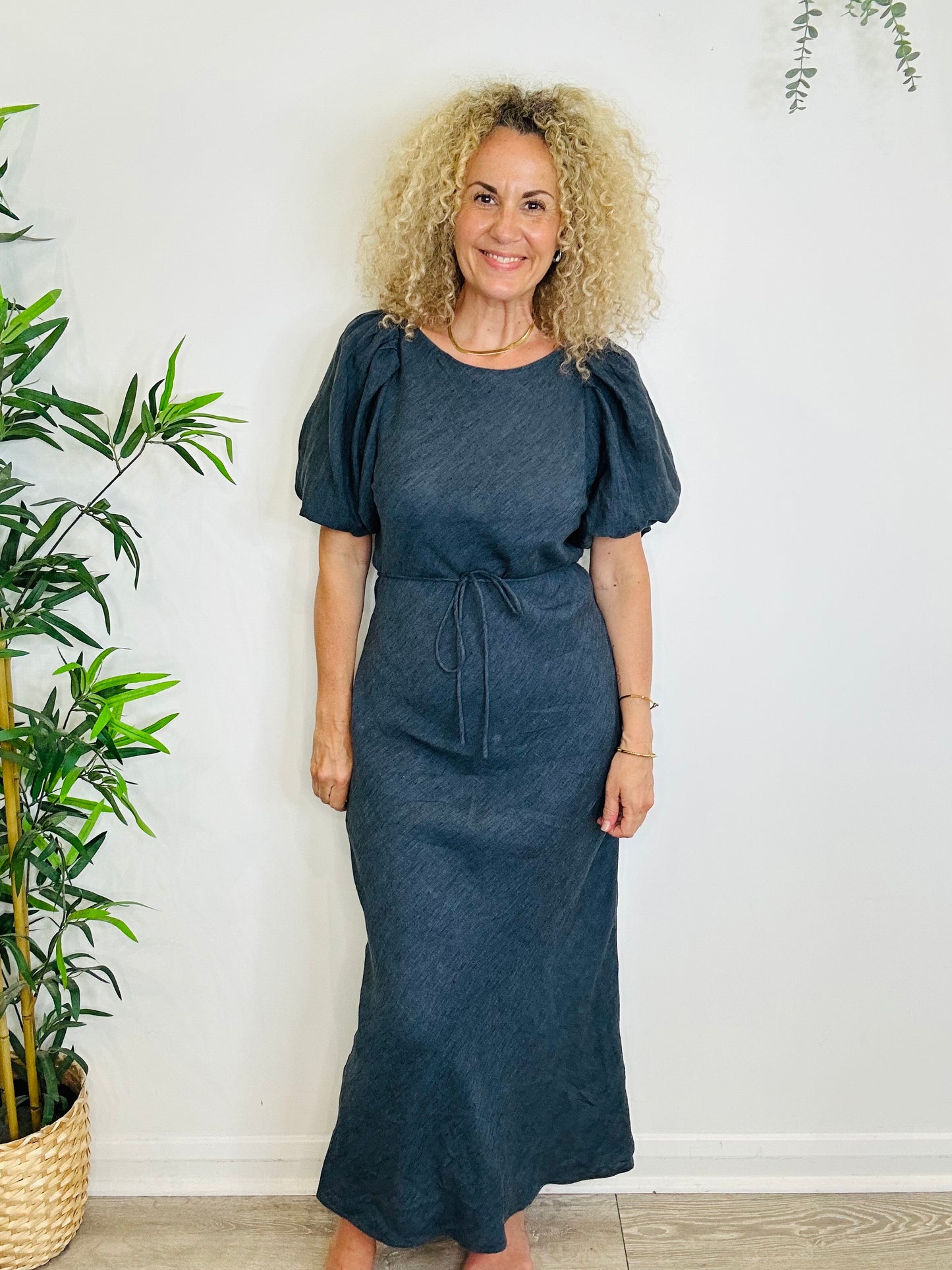 Linen Maxi Dress - Size S