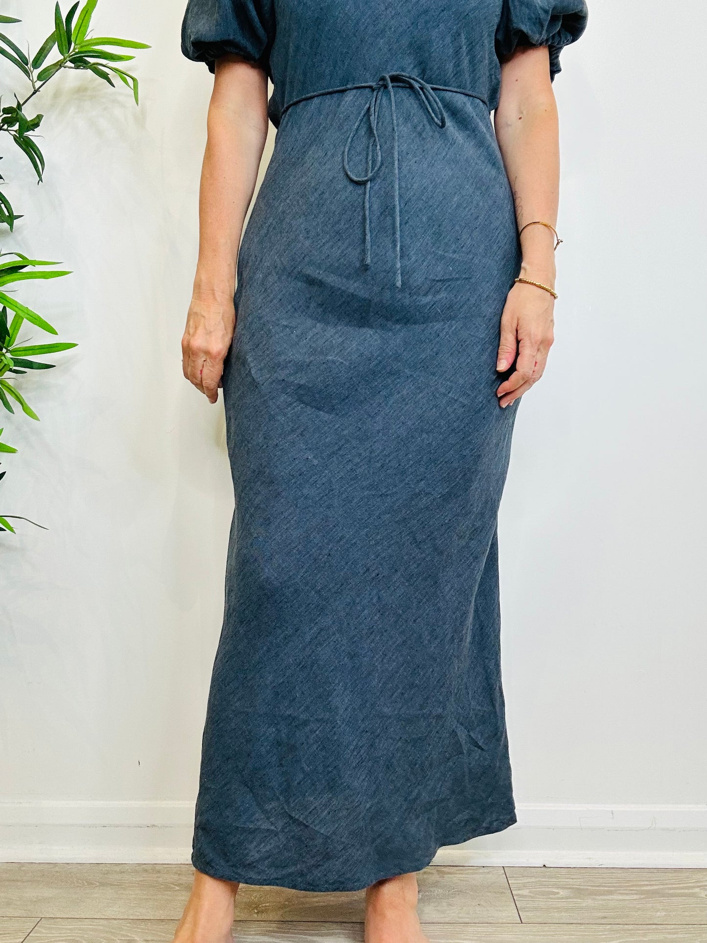 Linen Maxi Dress - Size S