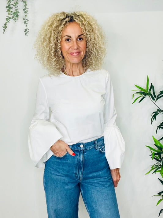 Cotton Bell Sleeve Top - Size 14