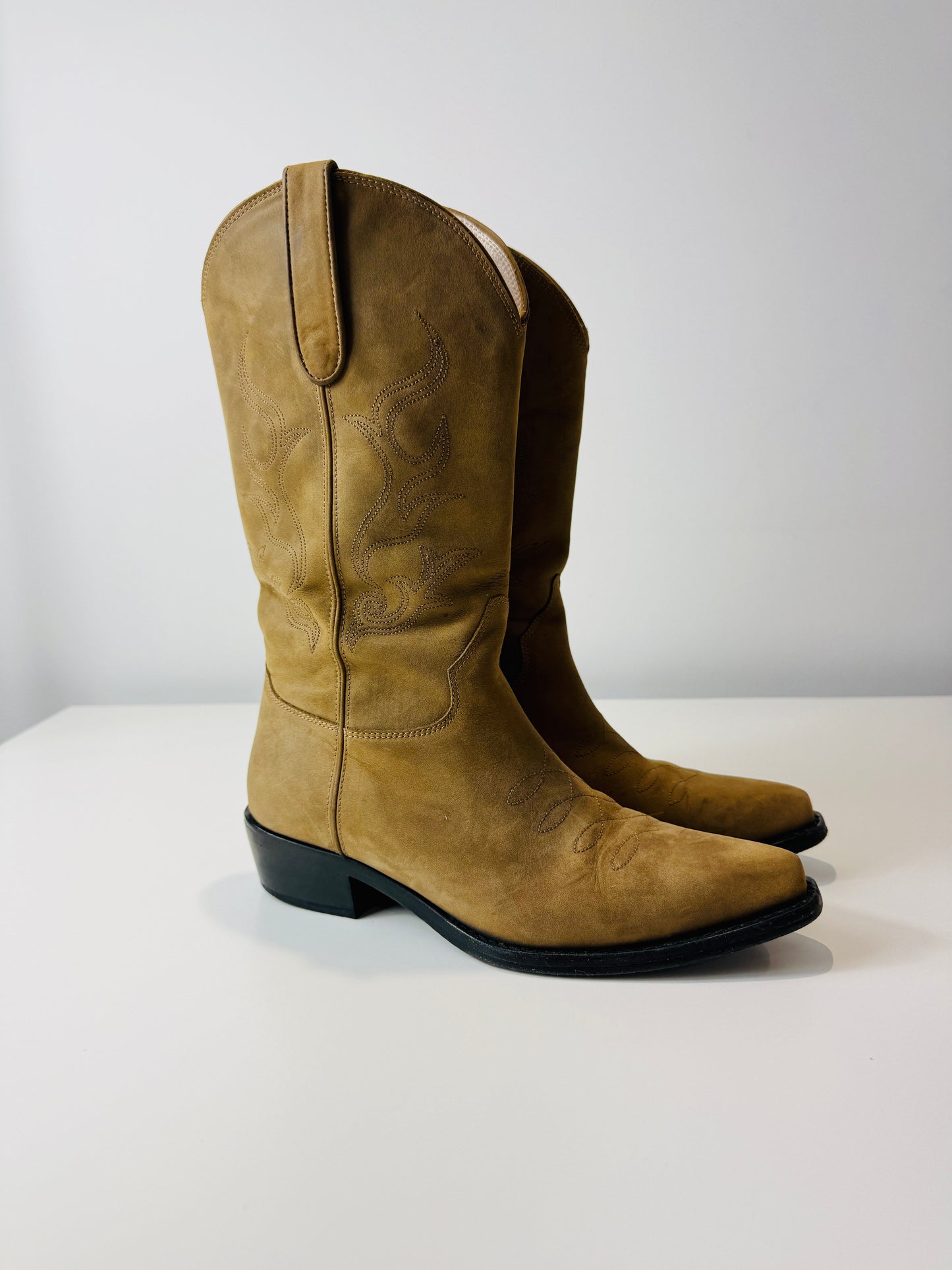 Leather Western Boots - Size 38