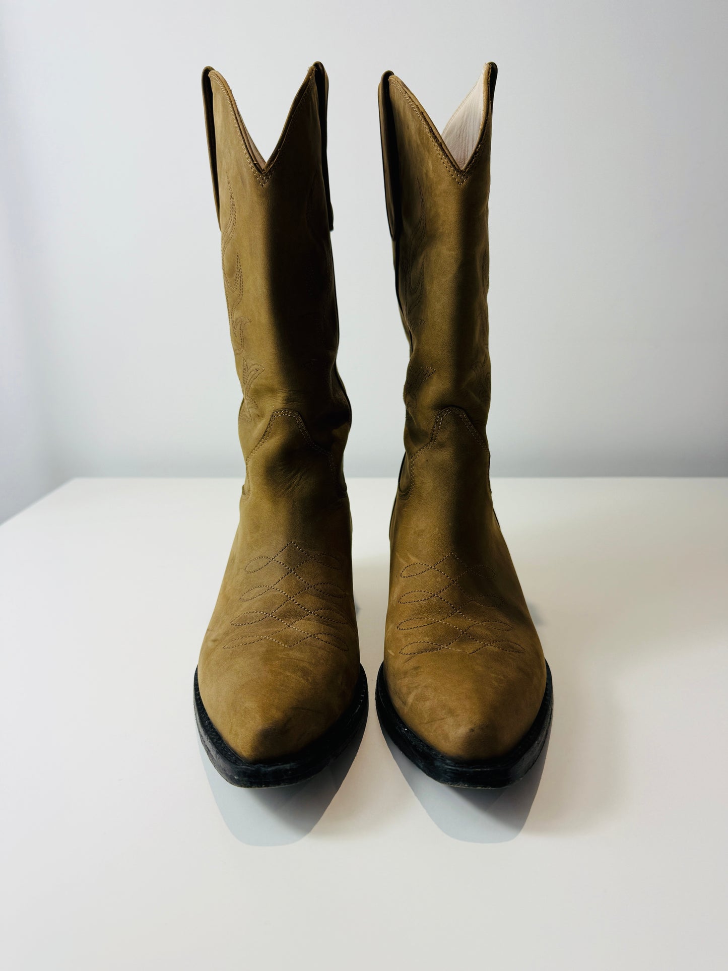 Leather Western Boots - Size 38