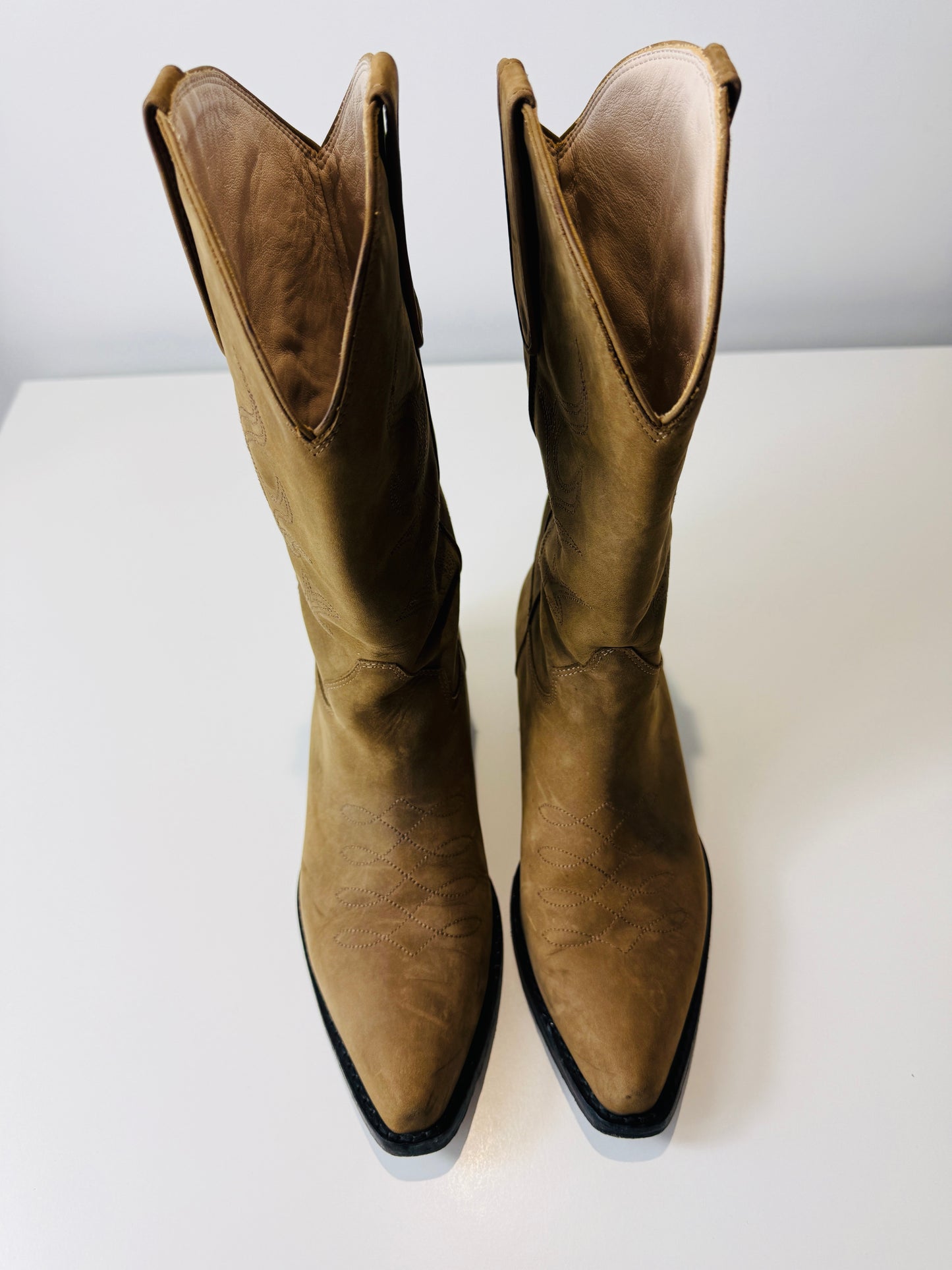 Leather Western Boots - Size 38