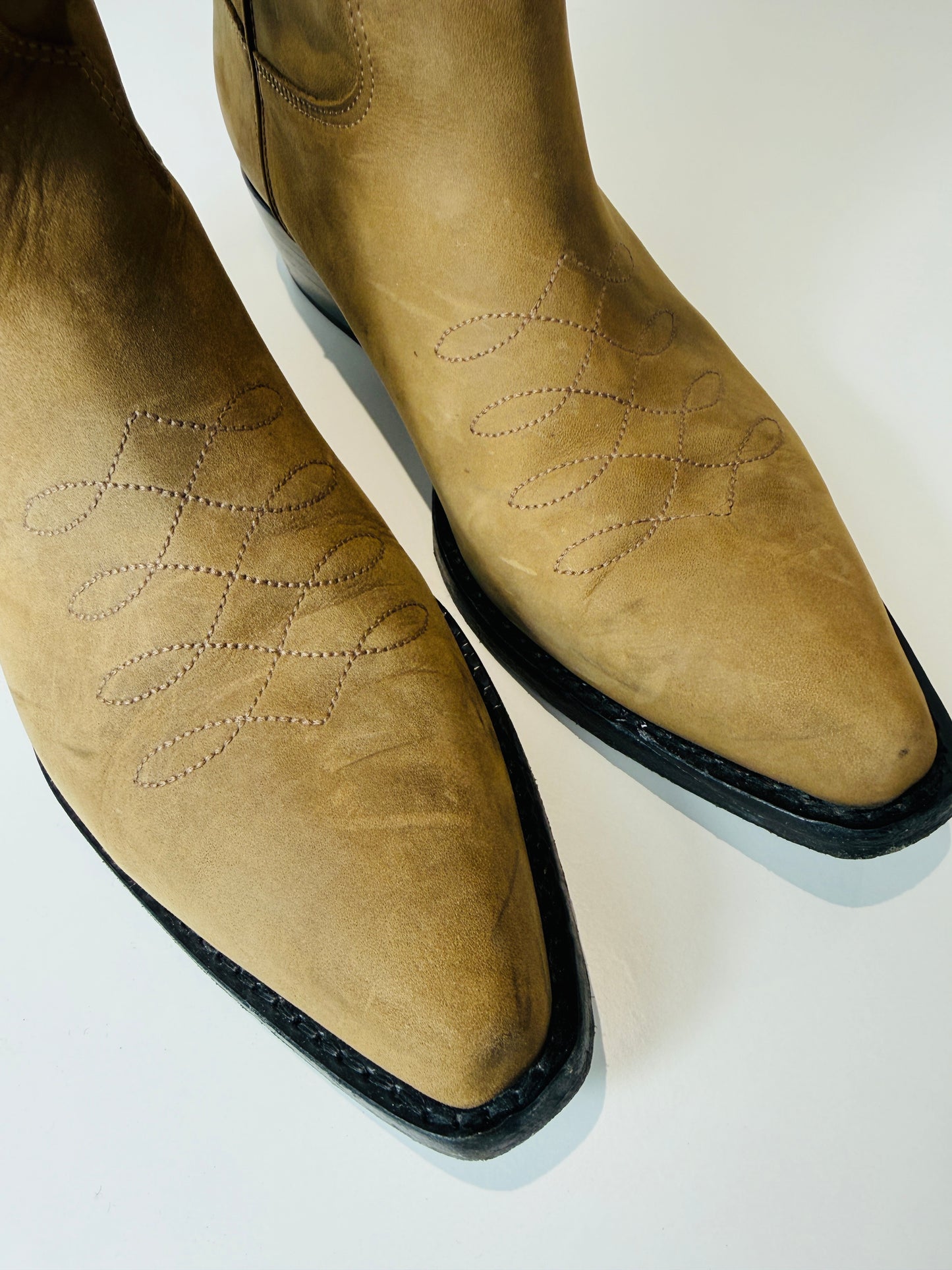 Leather Western Boots - Size 38