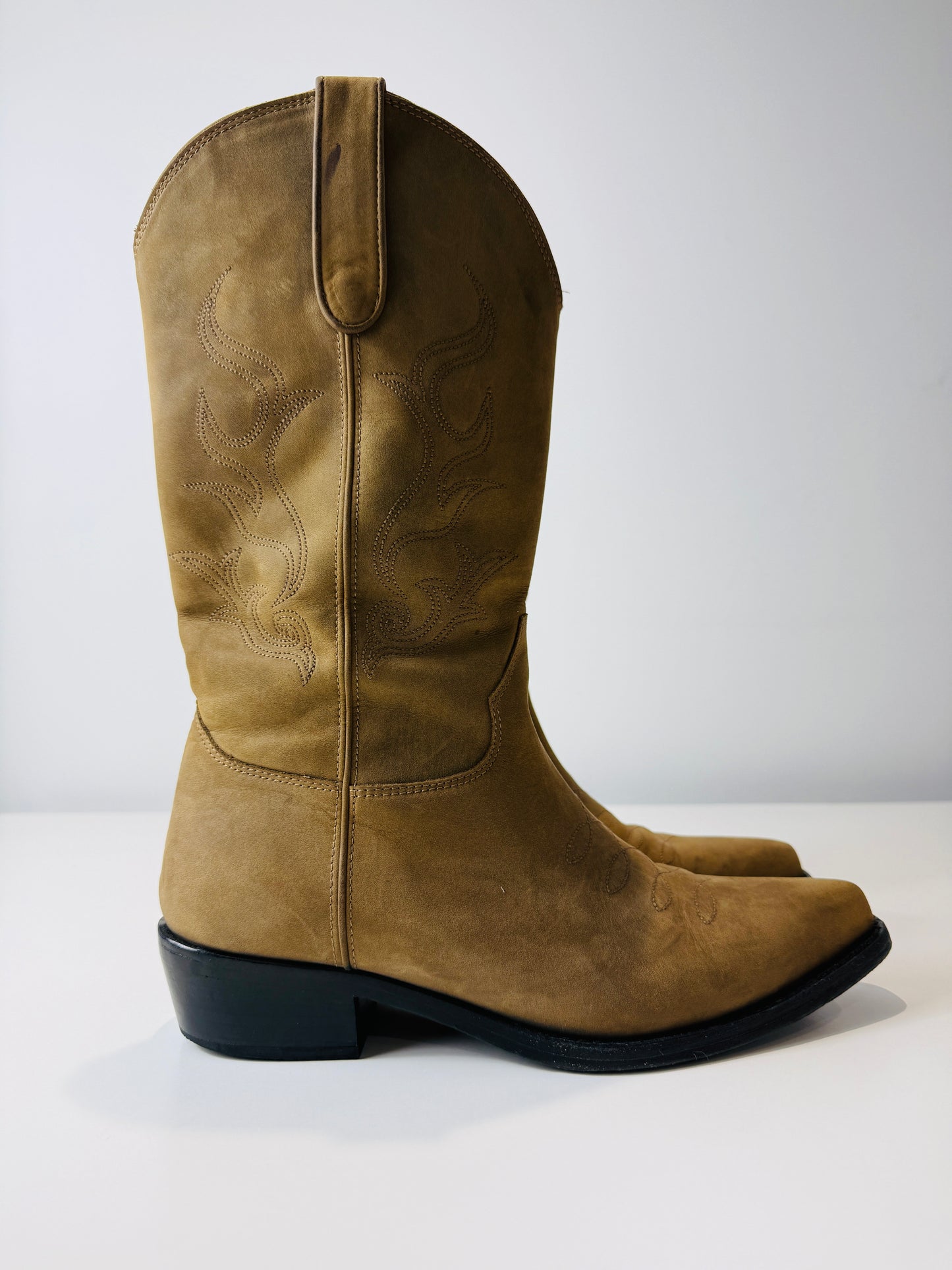 Leather Western Boots - Size 38