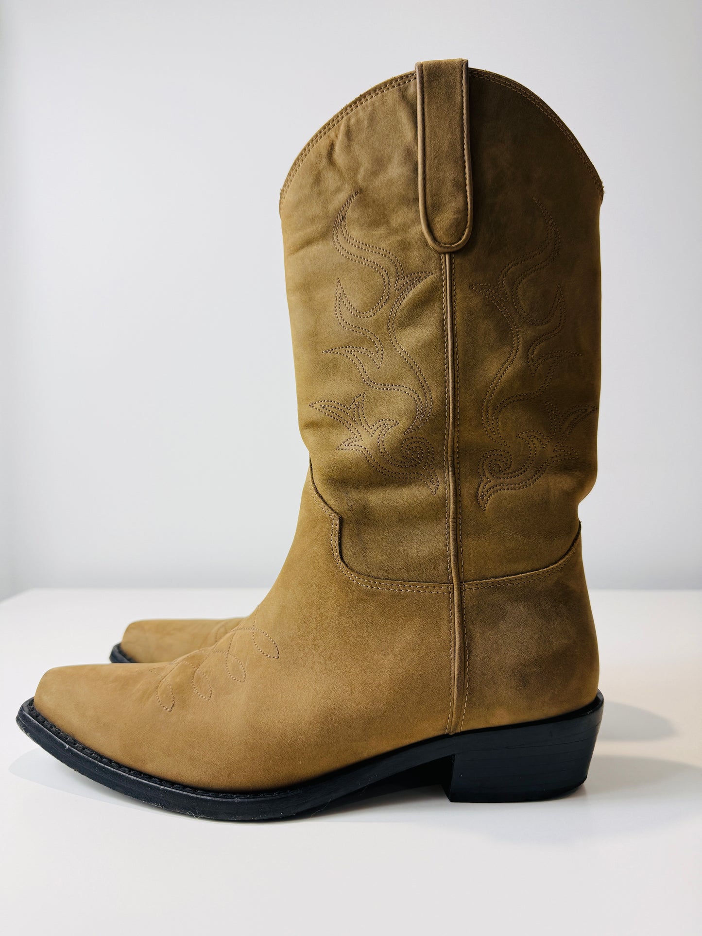 Leather Western Boots - Size 38