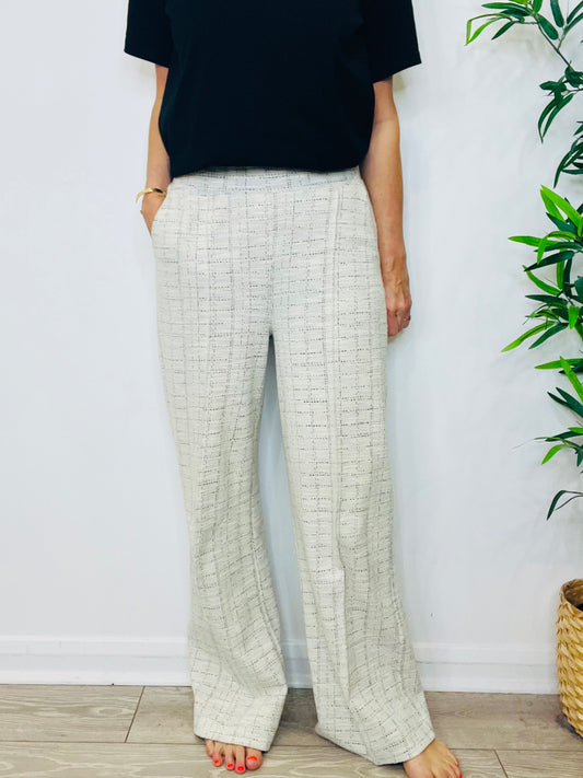 Boucle Wide Leg Trousers - Size 14