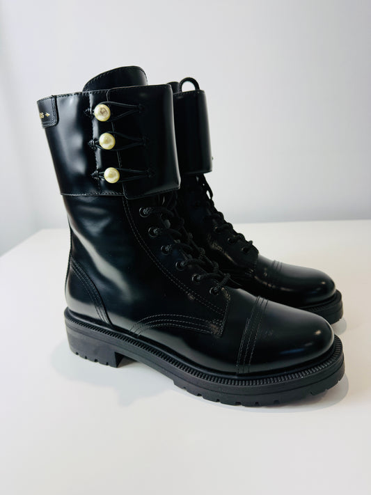 D-Strike Leather Boots - Size 40.5