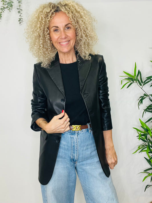 Leather Blazer - Size S