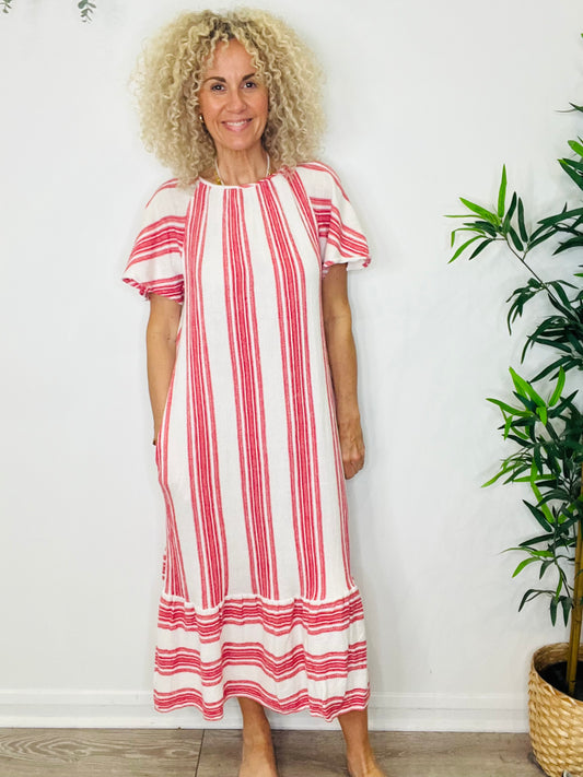 Striped Cotton Dress - Size L