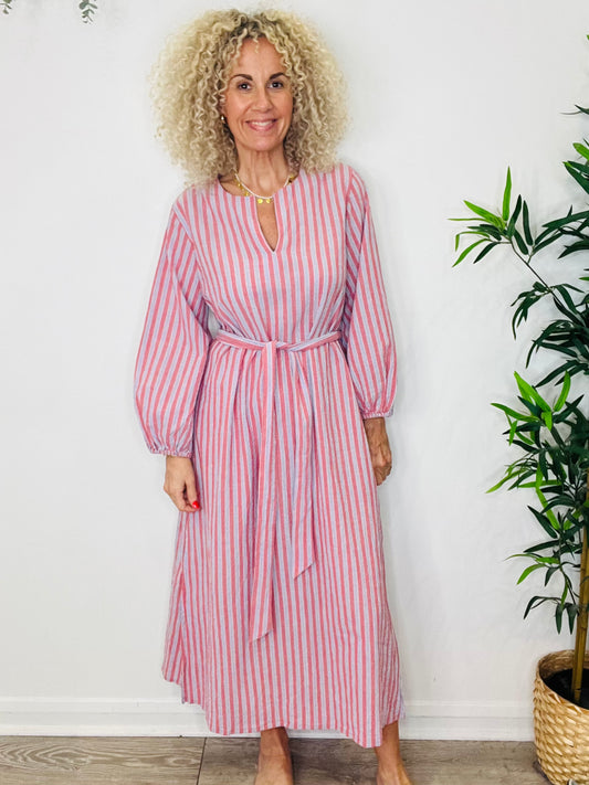 Striped Cotton Dress - Size L
