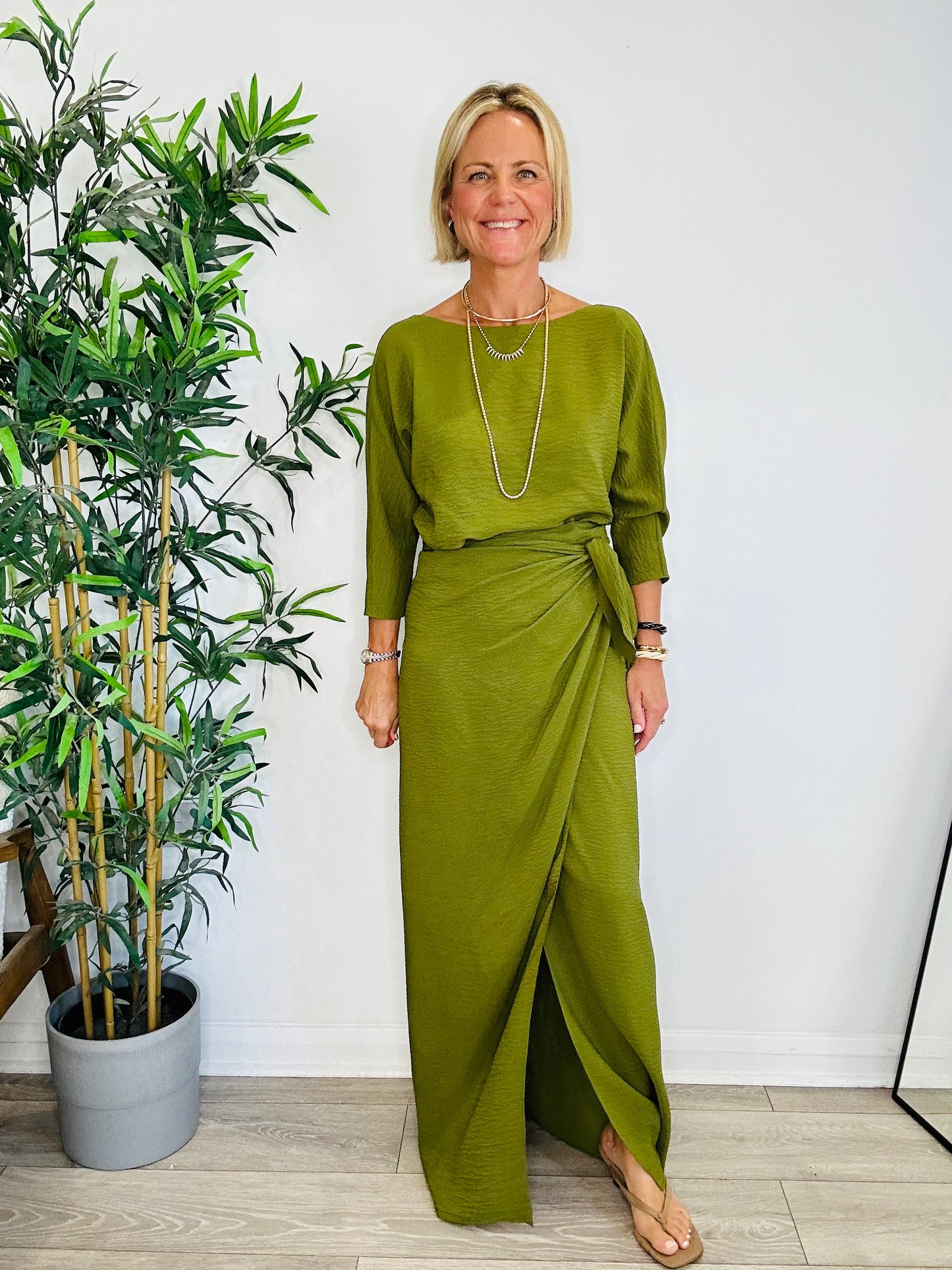 Silk Wrap Dress - Size M