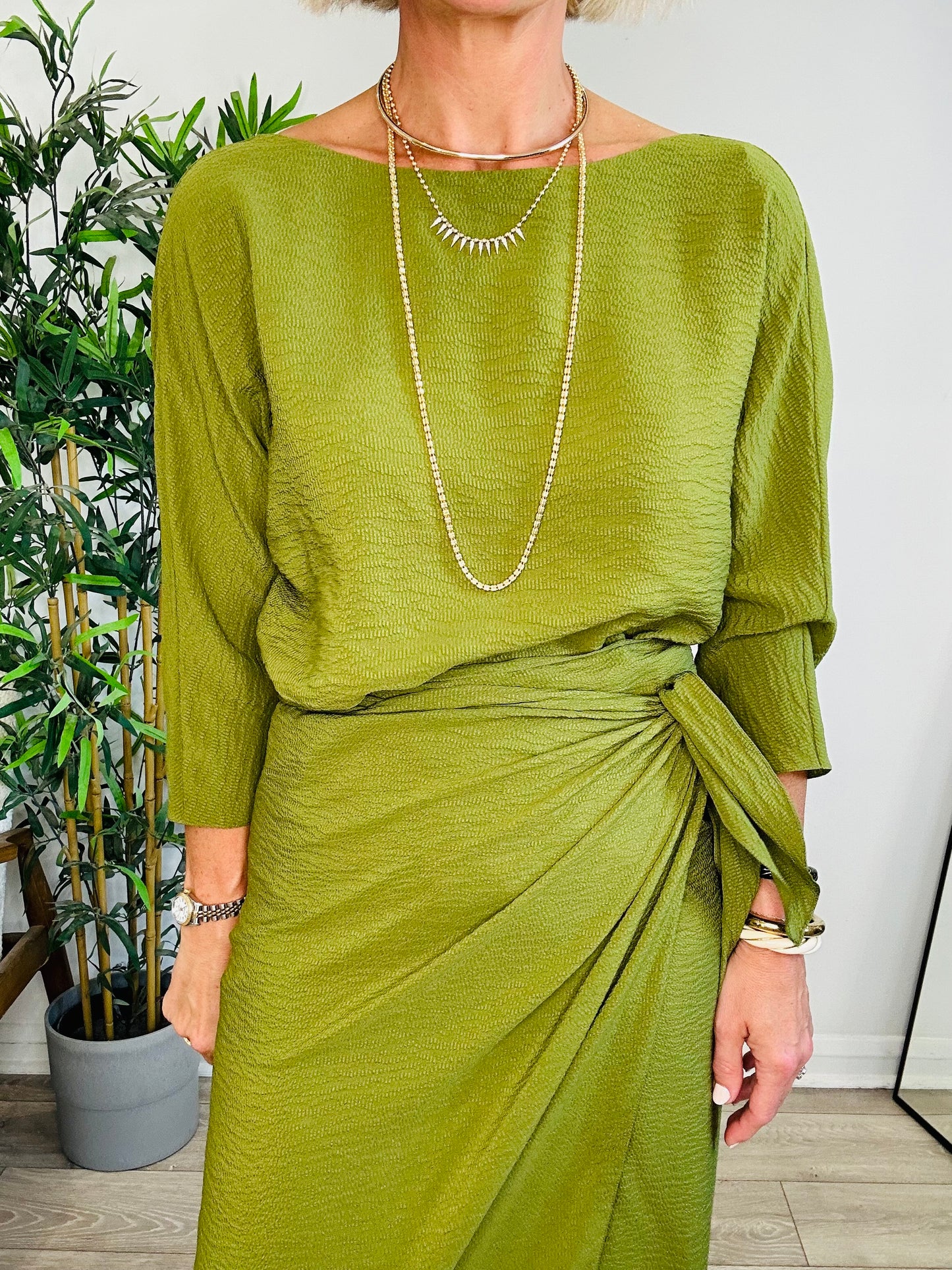 Silk Wrap Dress - Size M