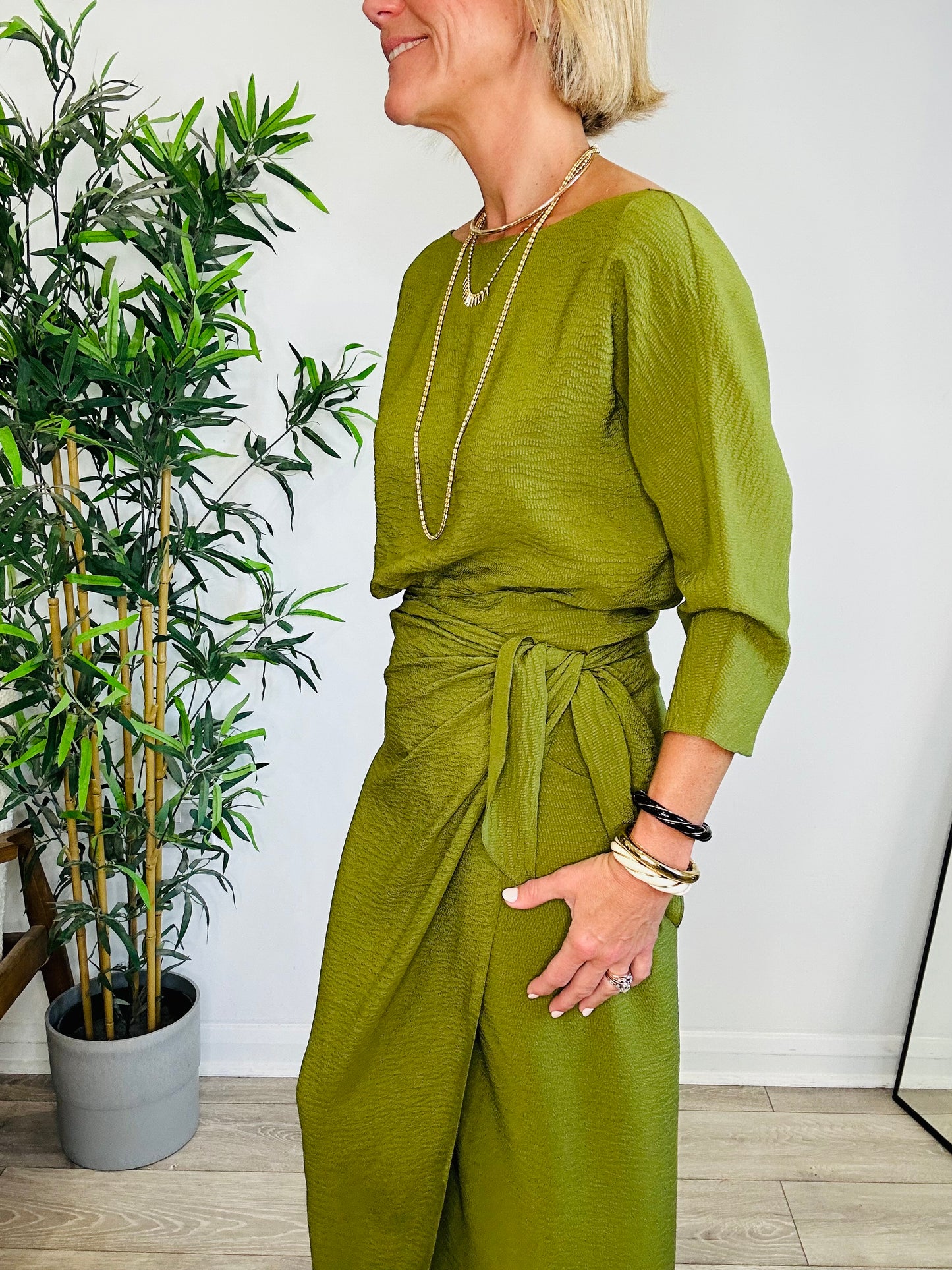 Silk Wrap Dress - Size M