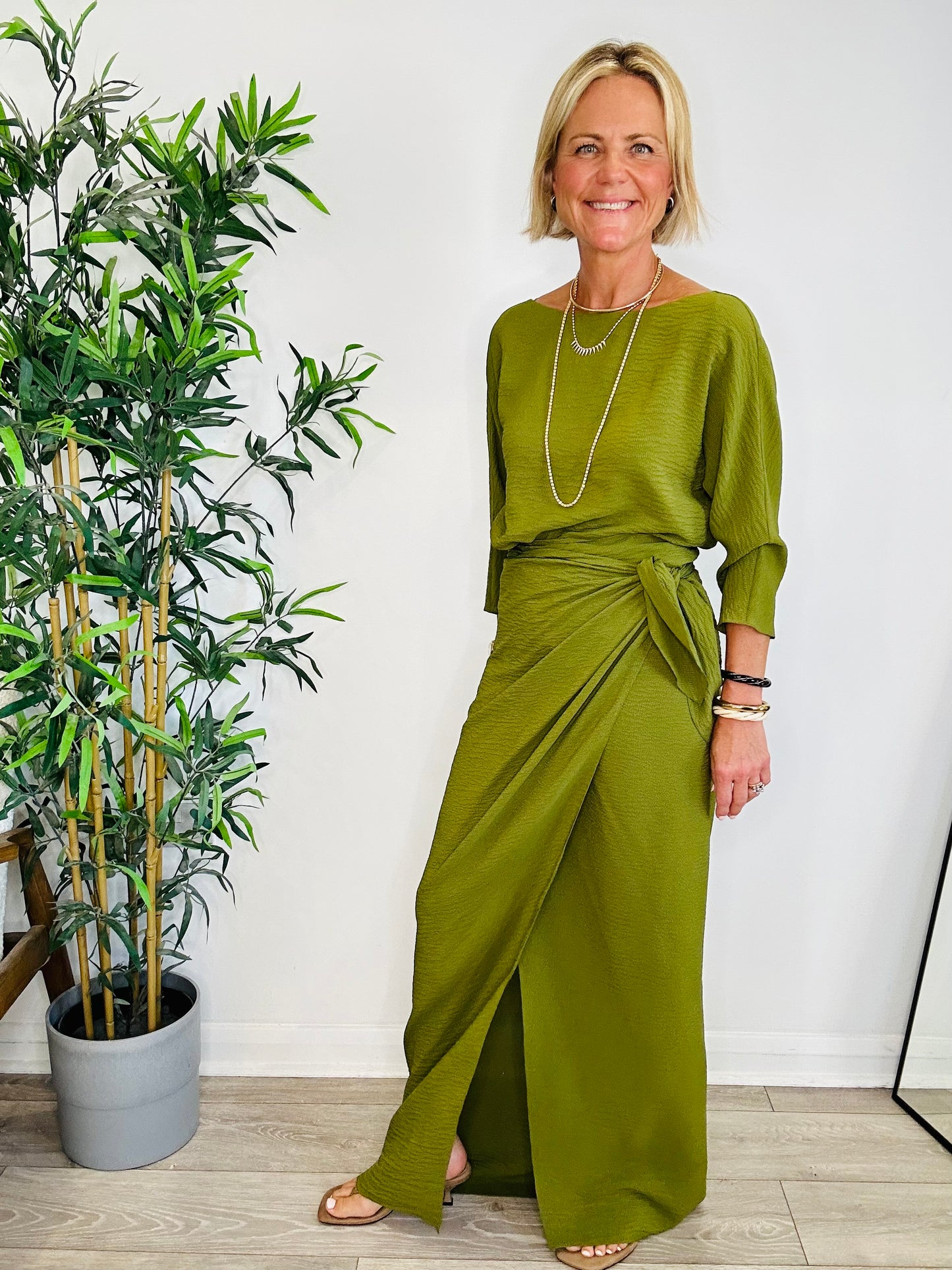 Silk Wrap Dress - Size M