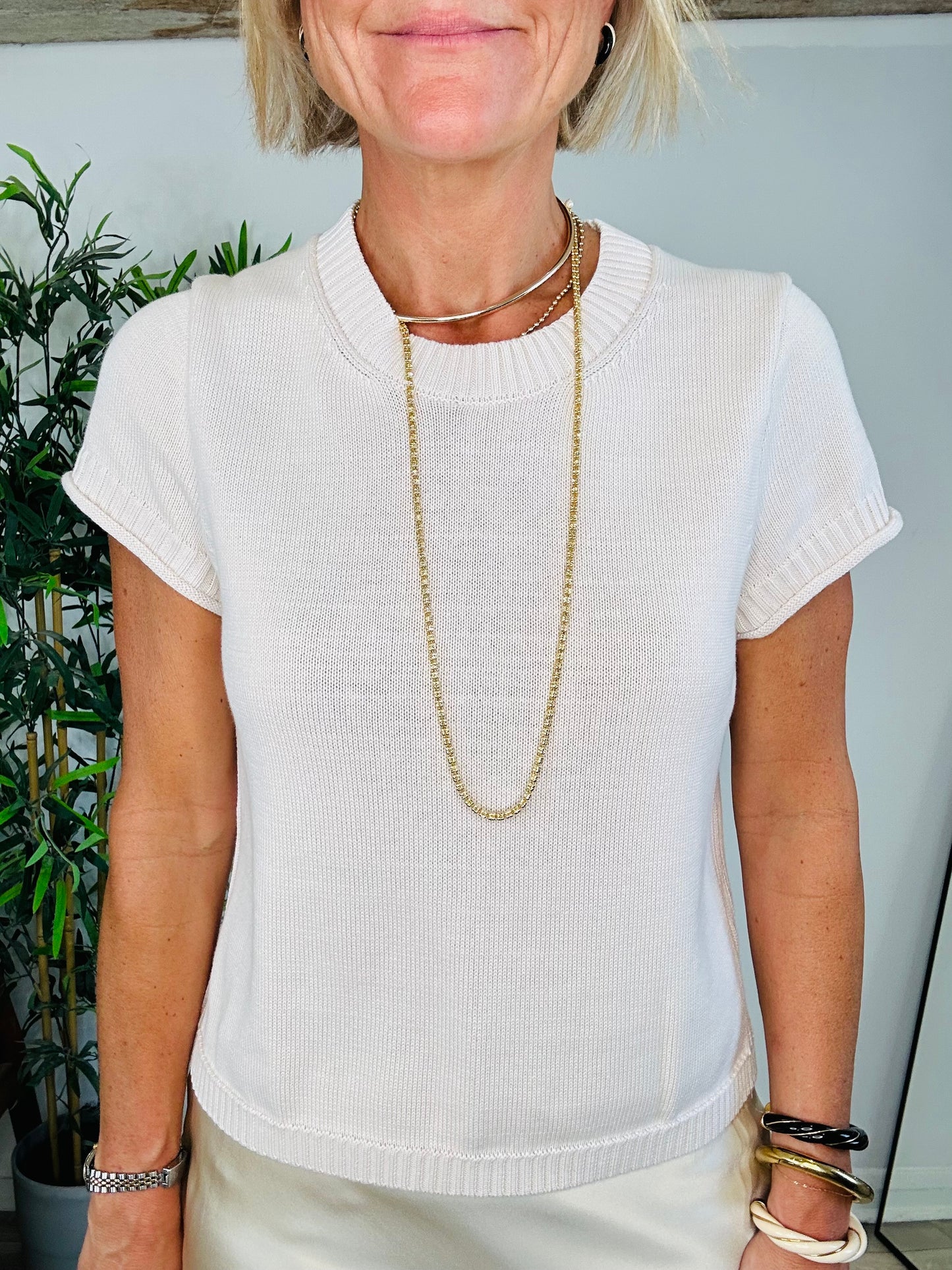 Cotton Short Sleeve Jumper - Size M