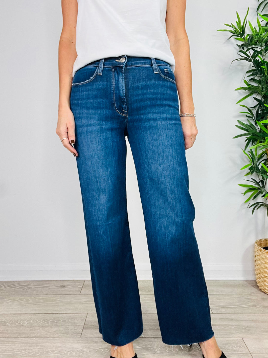 Le Slim Palazzo Jeans - Size 27