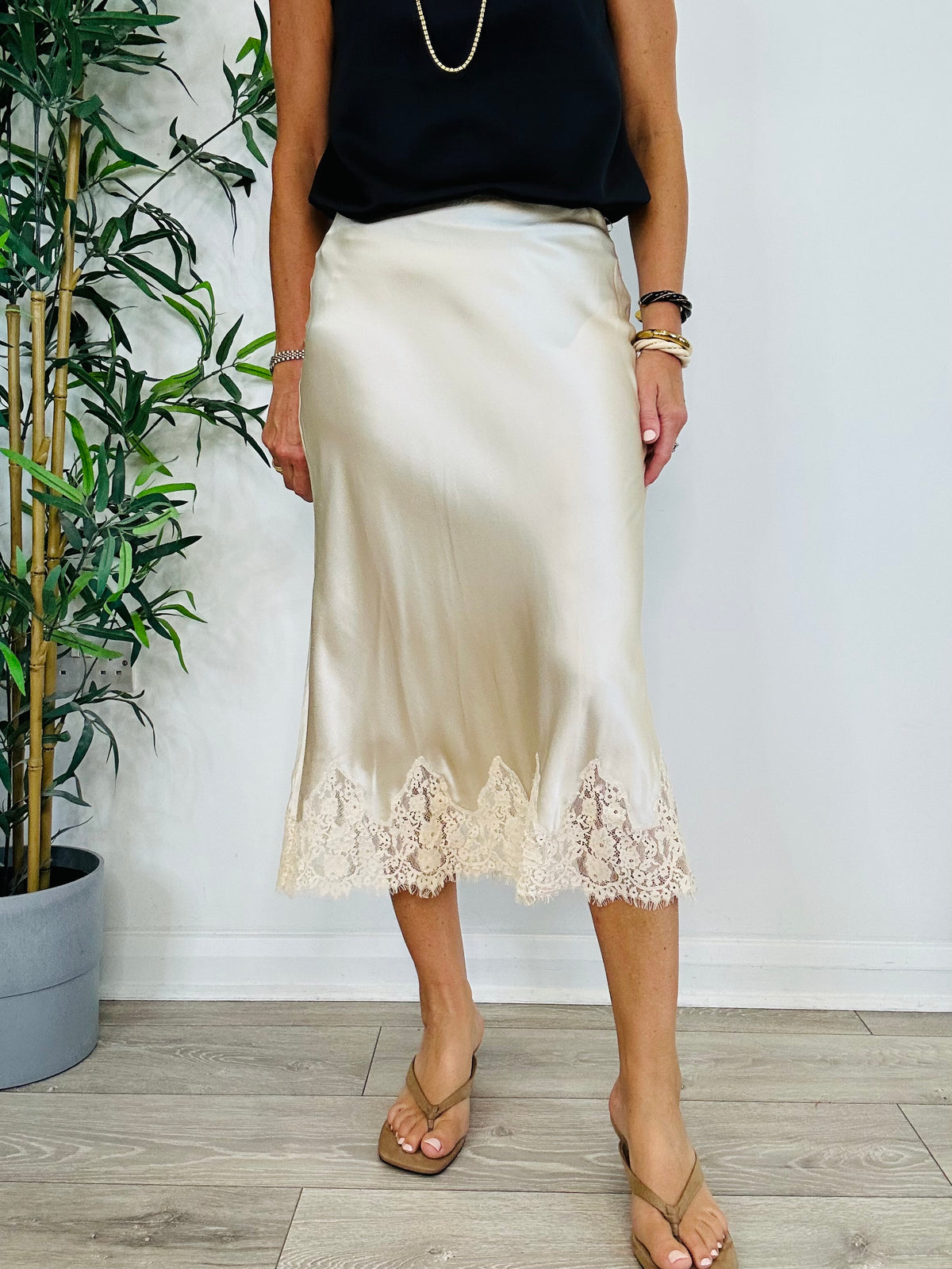 Silk Lace Skirt - Size S
