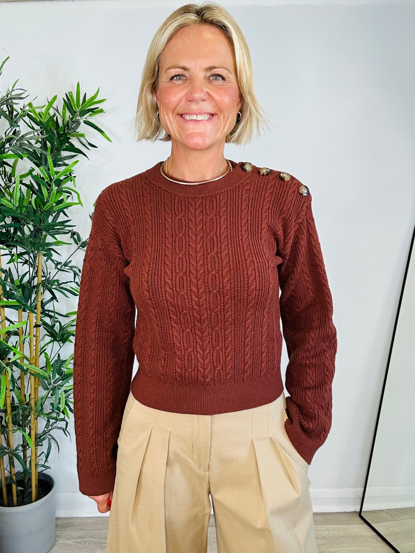 Cable Knit Jumper - Size S