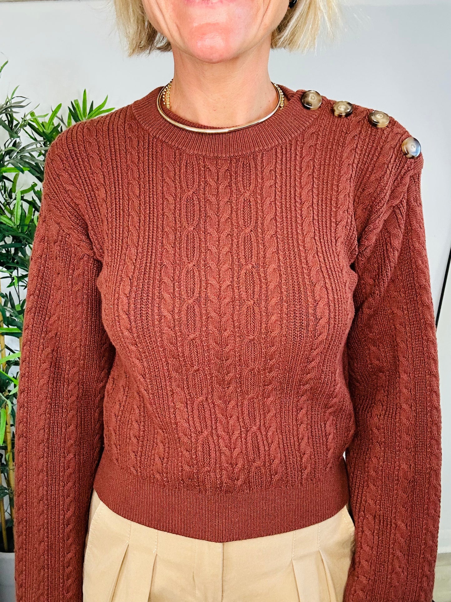 Cable Knit Jumper - Size S