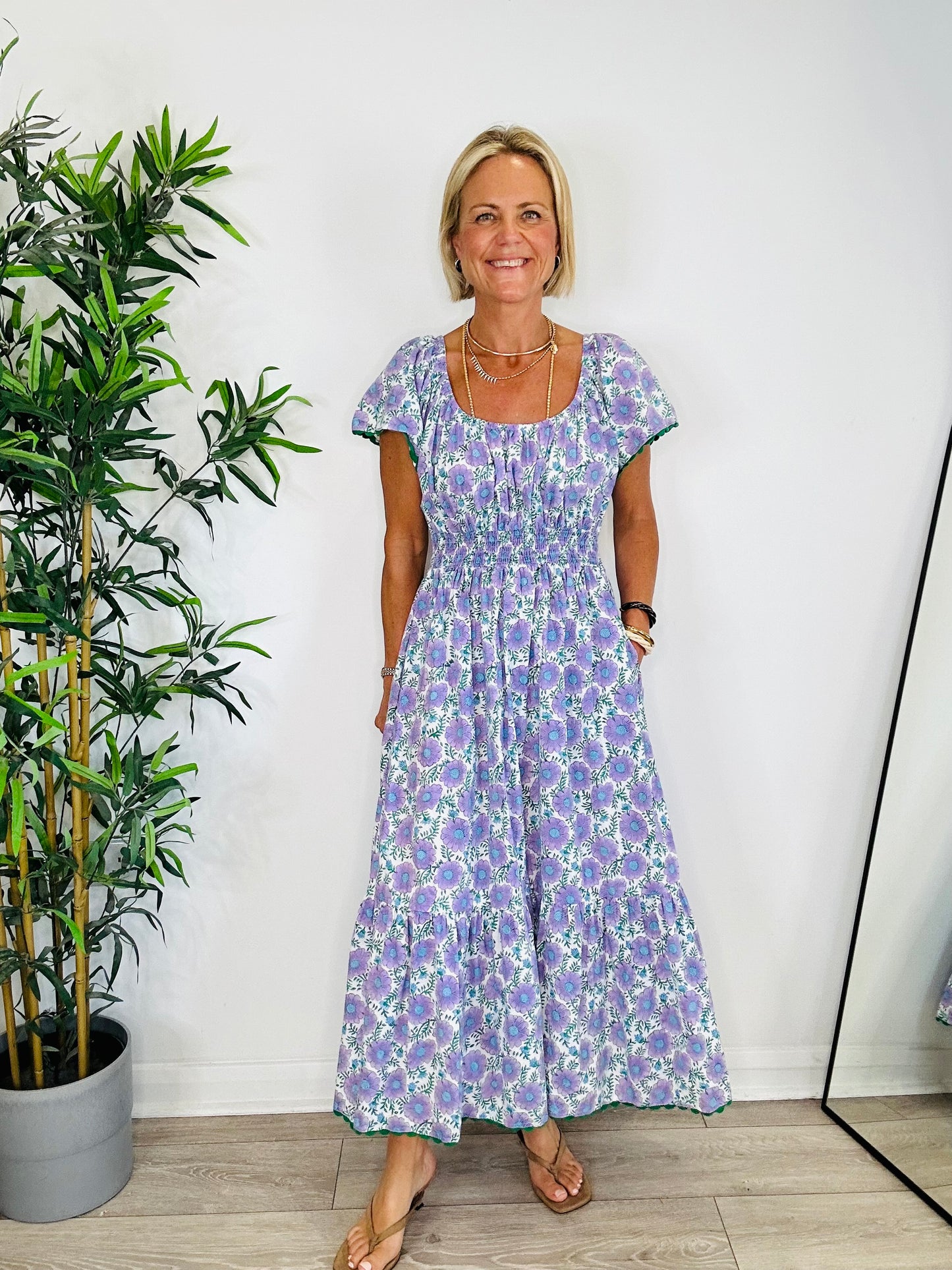 Floral Cotton Dress - Size L