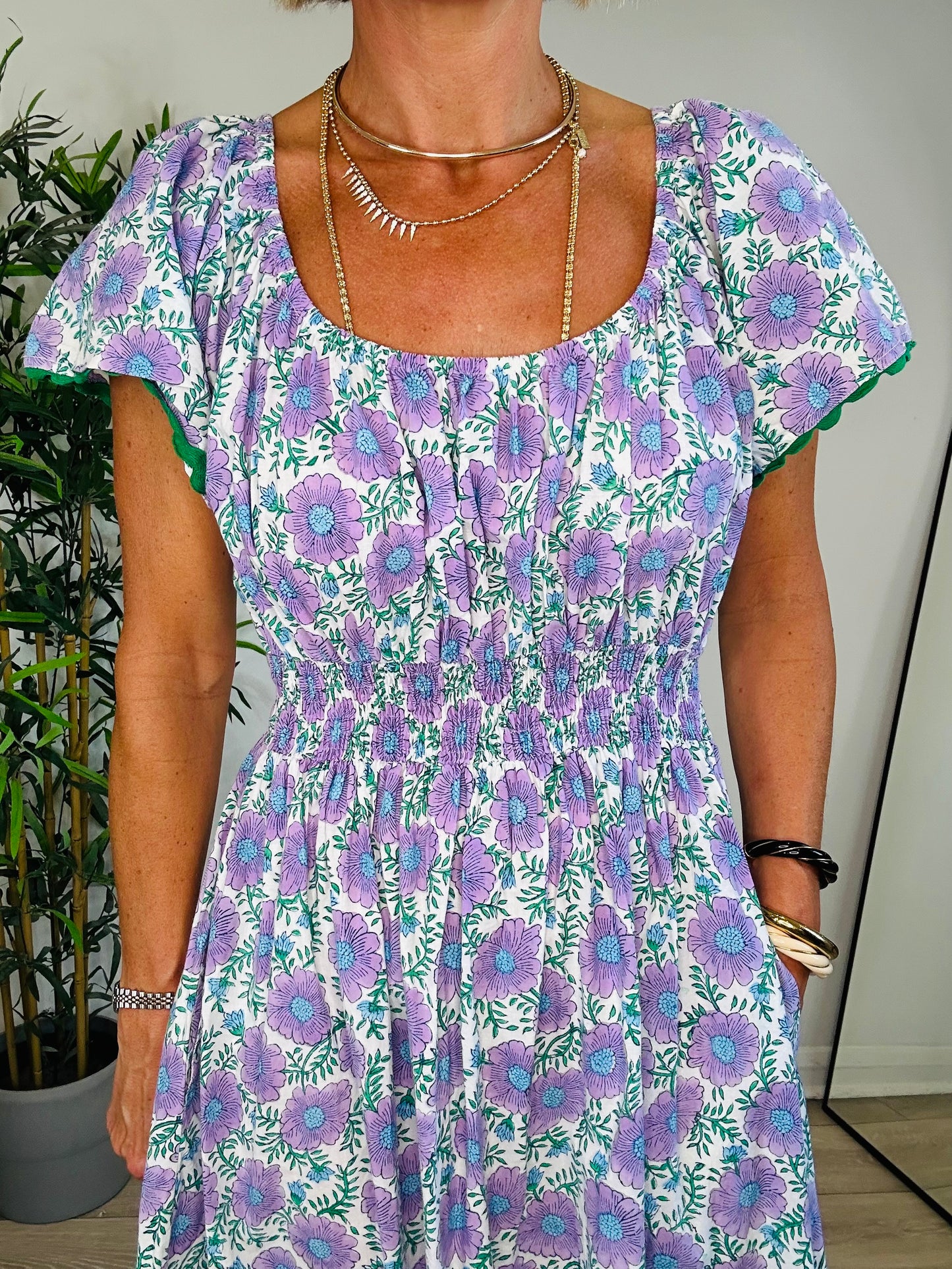 Floral Cotton Dress - Size L