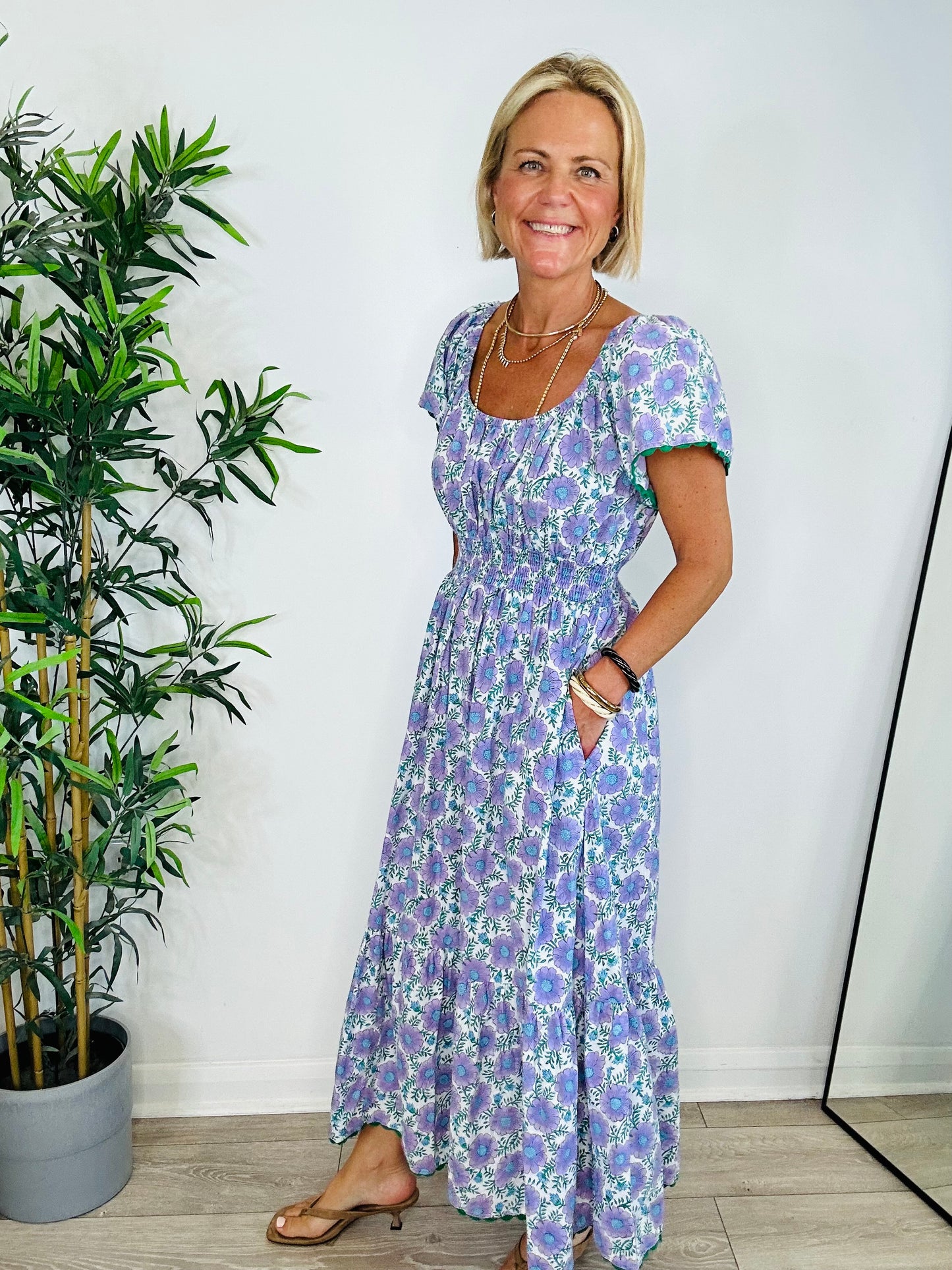 Floral Cotton Dress - Size L