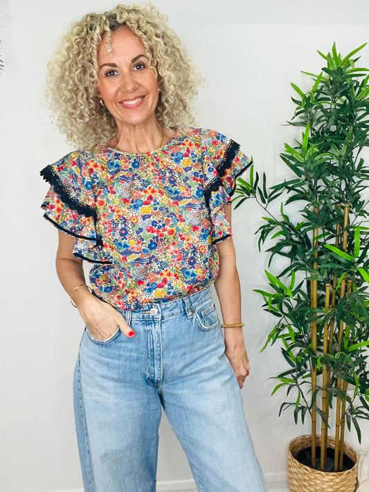Floral Cotton Blouse - Size S