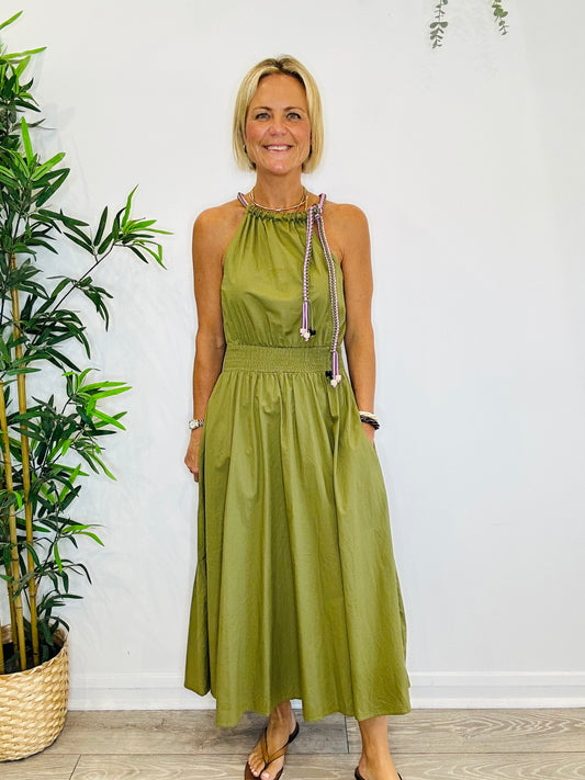 Cotton Halterneck Dress - Size 36