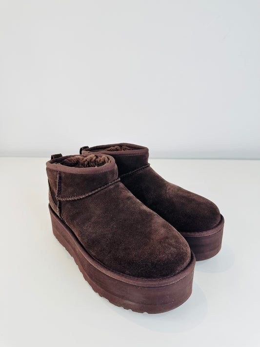Ultra Mini Platform Boots - Size 40