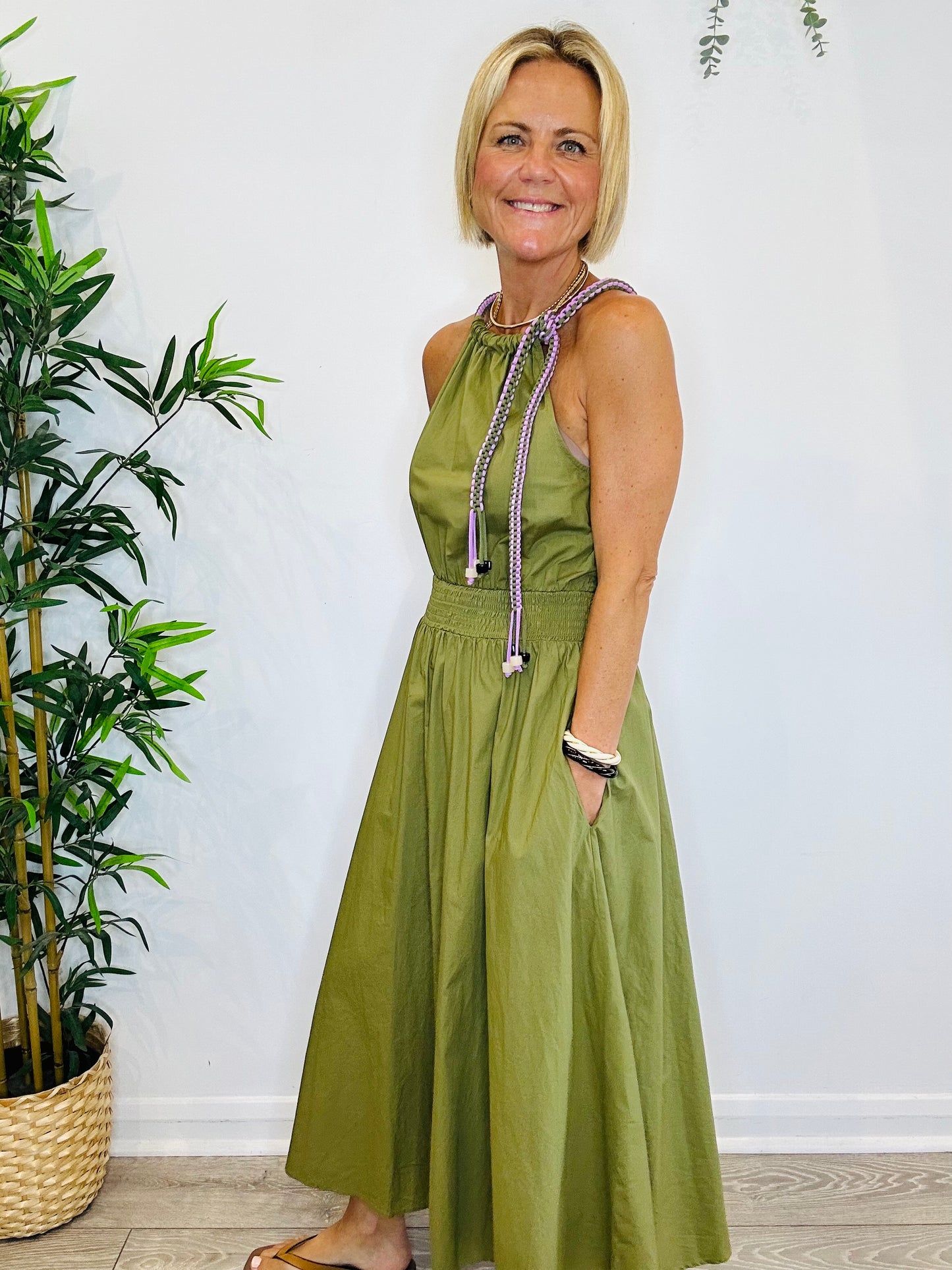 Cotton Halterneck Dress - Size 36