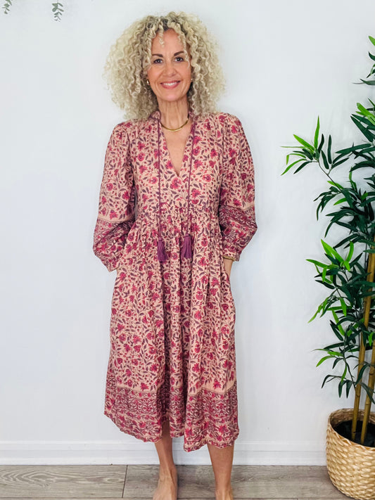 Patterned Cotton Dress - Size 12