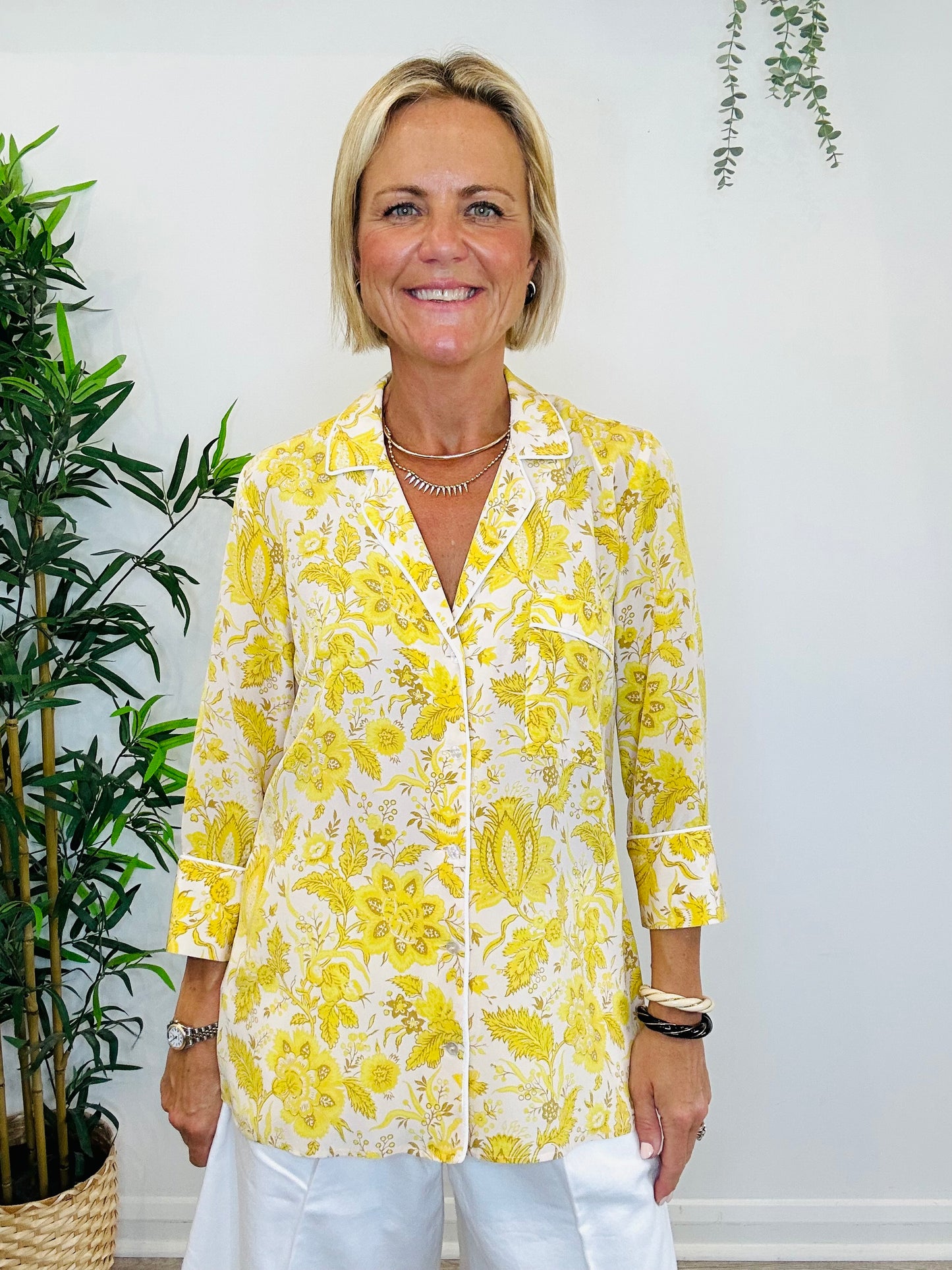 Floral Silk Shirt - Size S