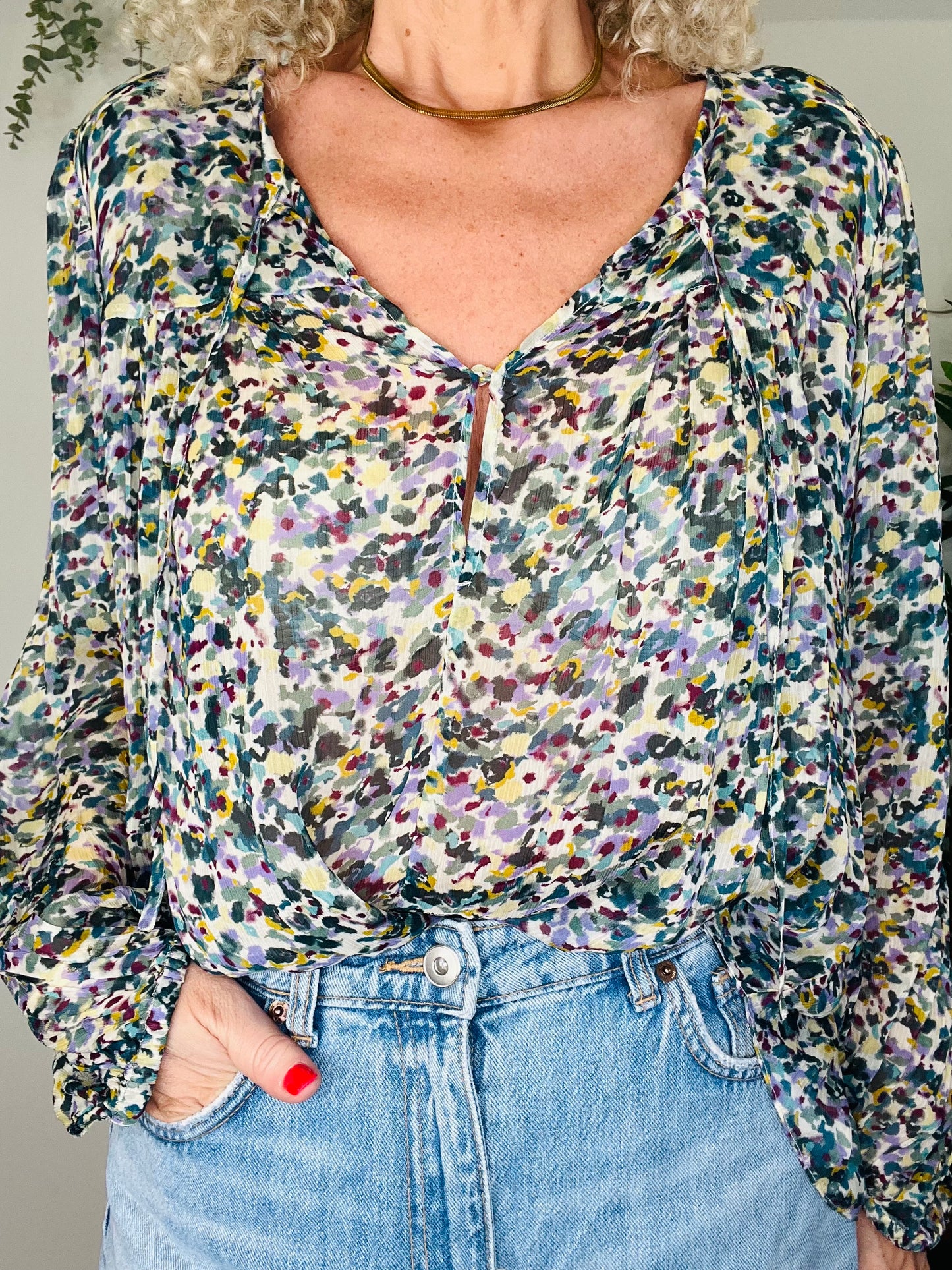 Daytonea Patterned Blouse - Size 40