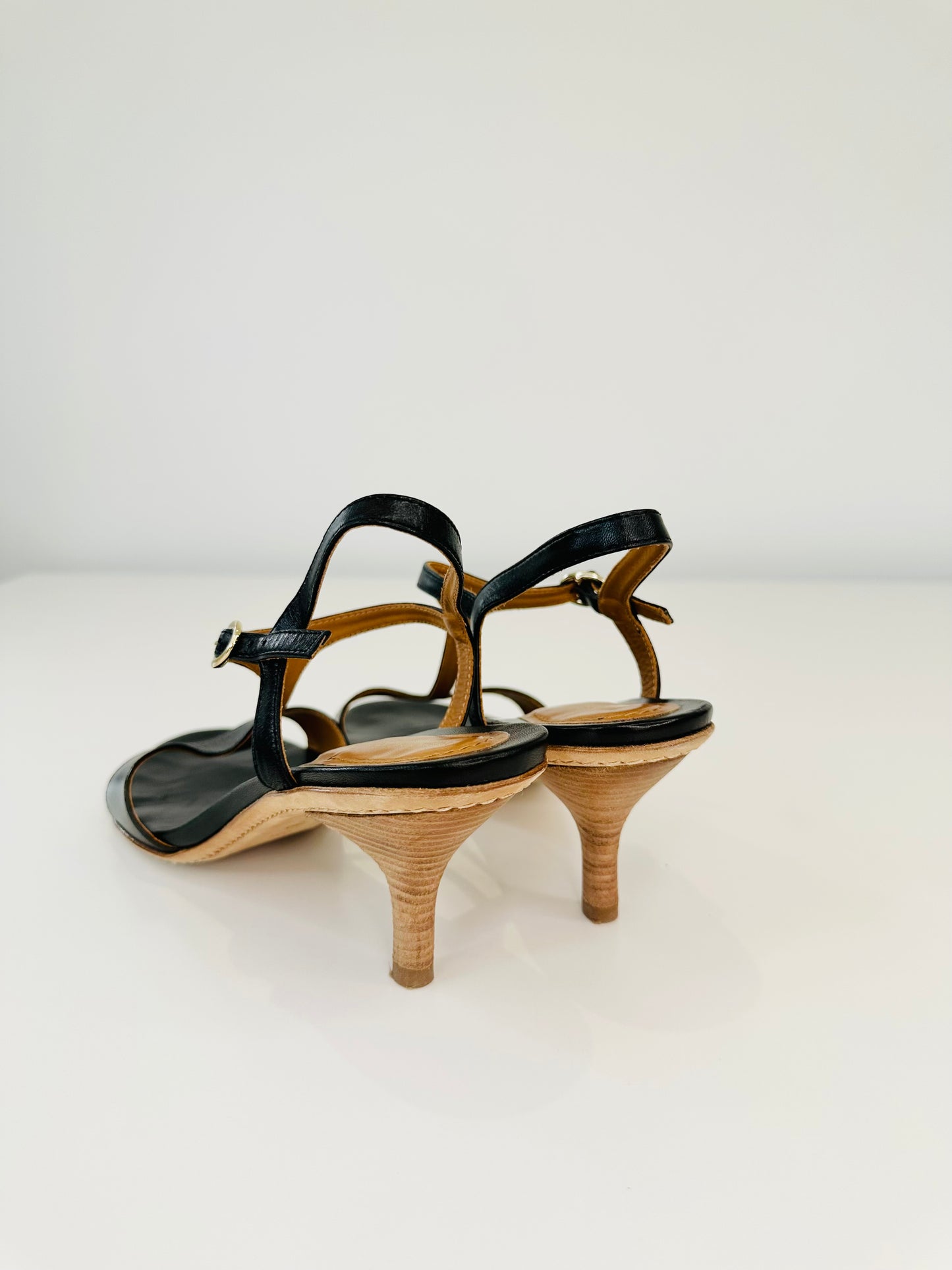 Leather T-Bar Sandals - Size 39