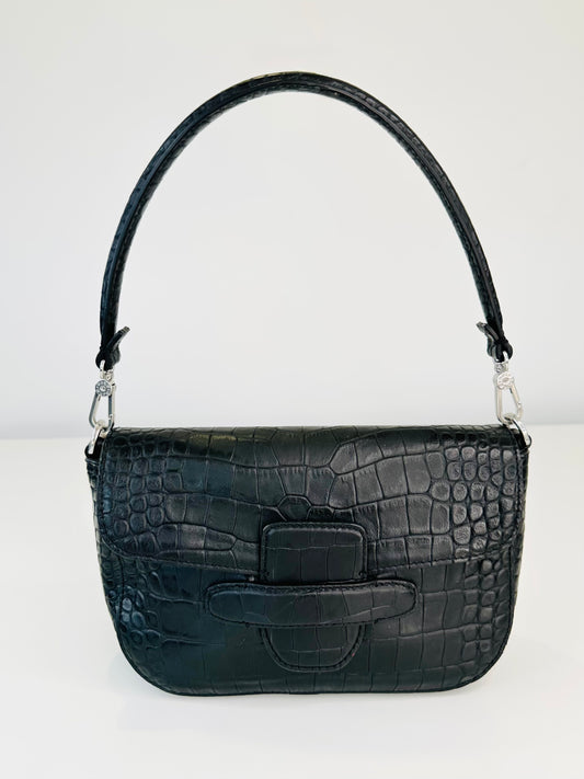 Moc Croc Leather Camilla Shoulder Bag