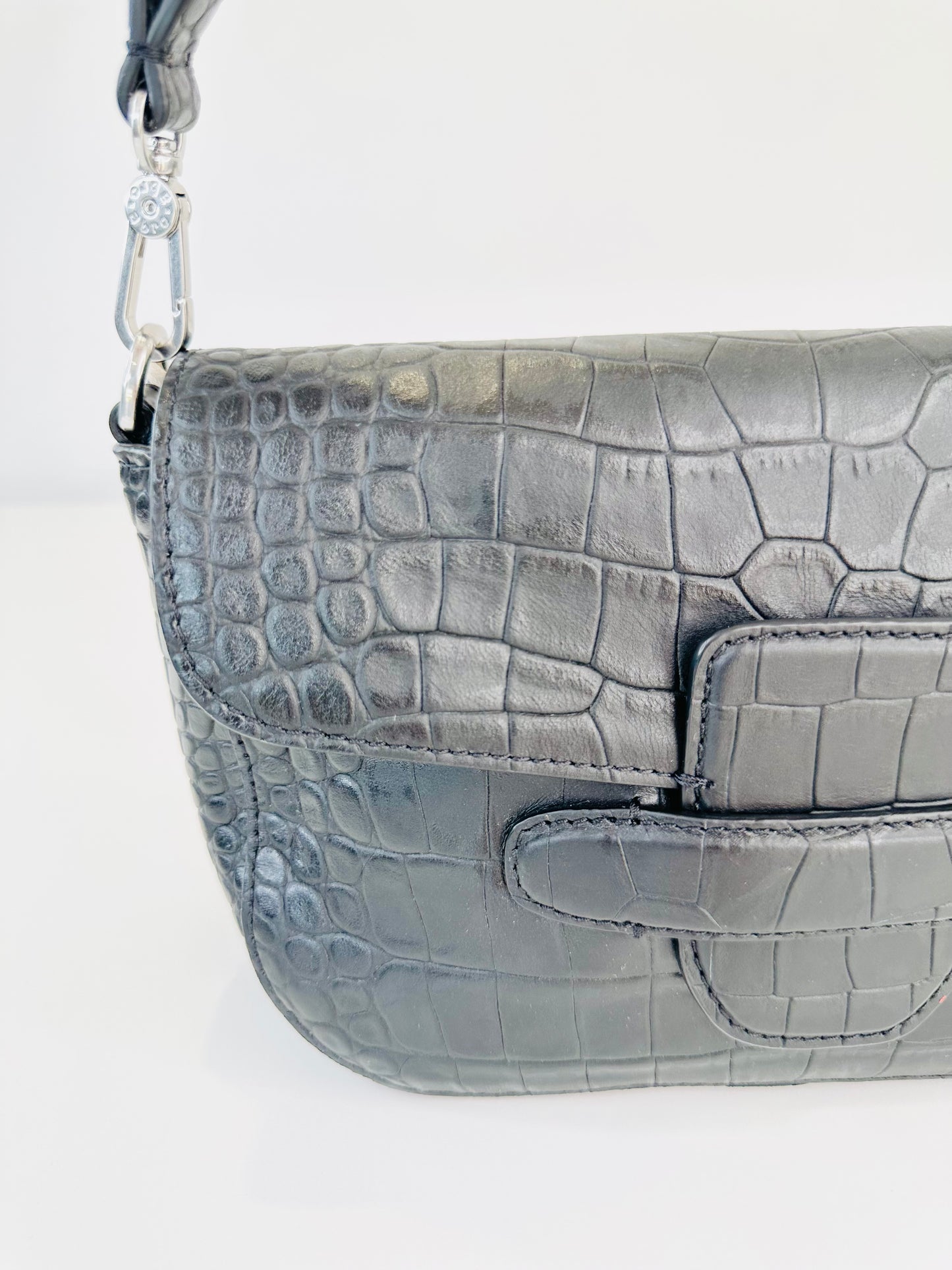 Moc Croc Leather Camilla Shoulder Bag