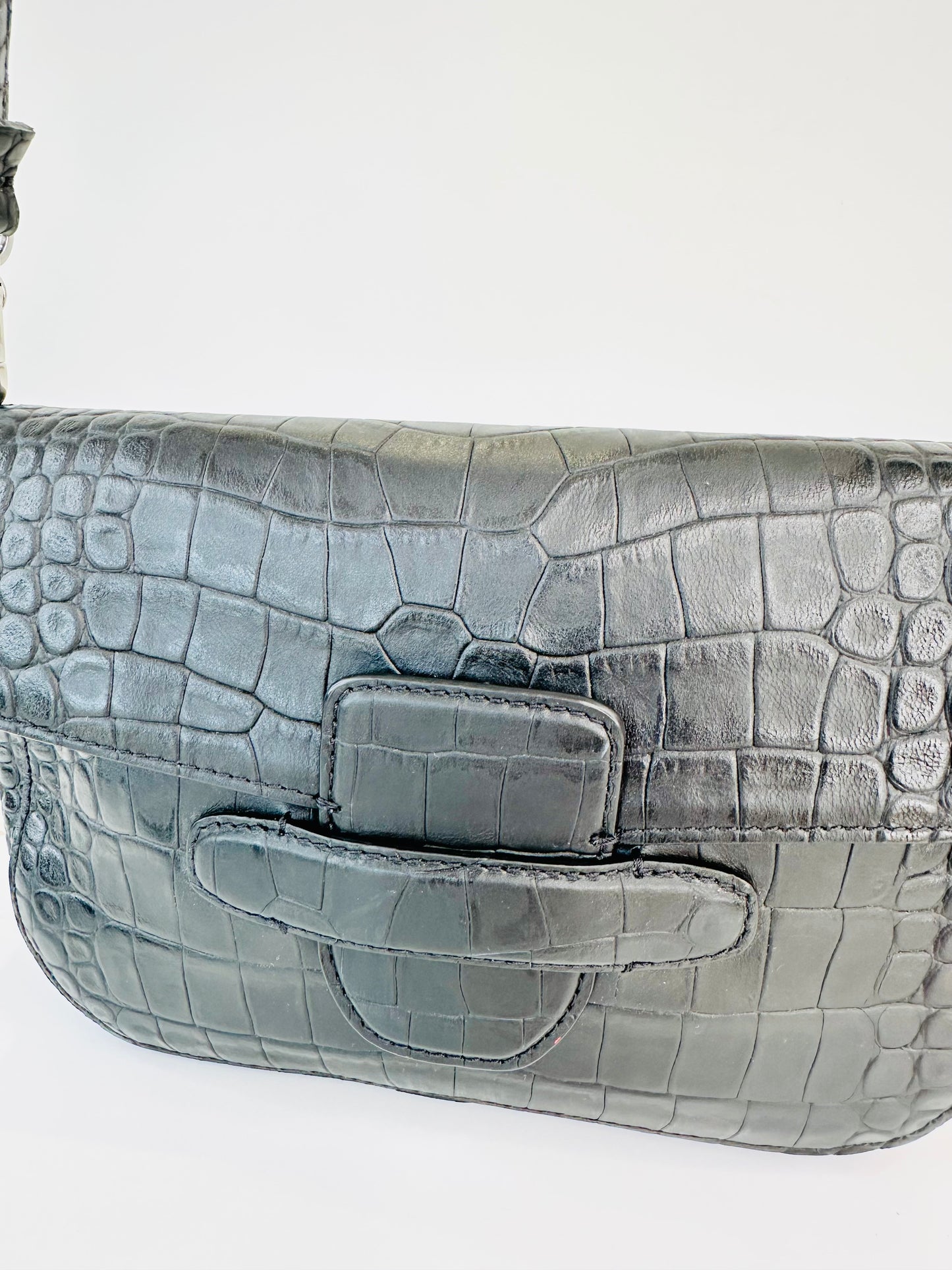 Moc Croc Leather Camilla Shoulder Bag