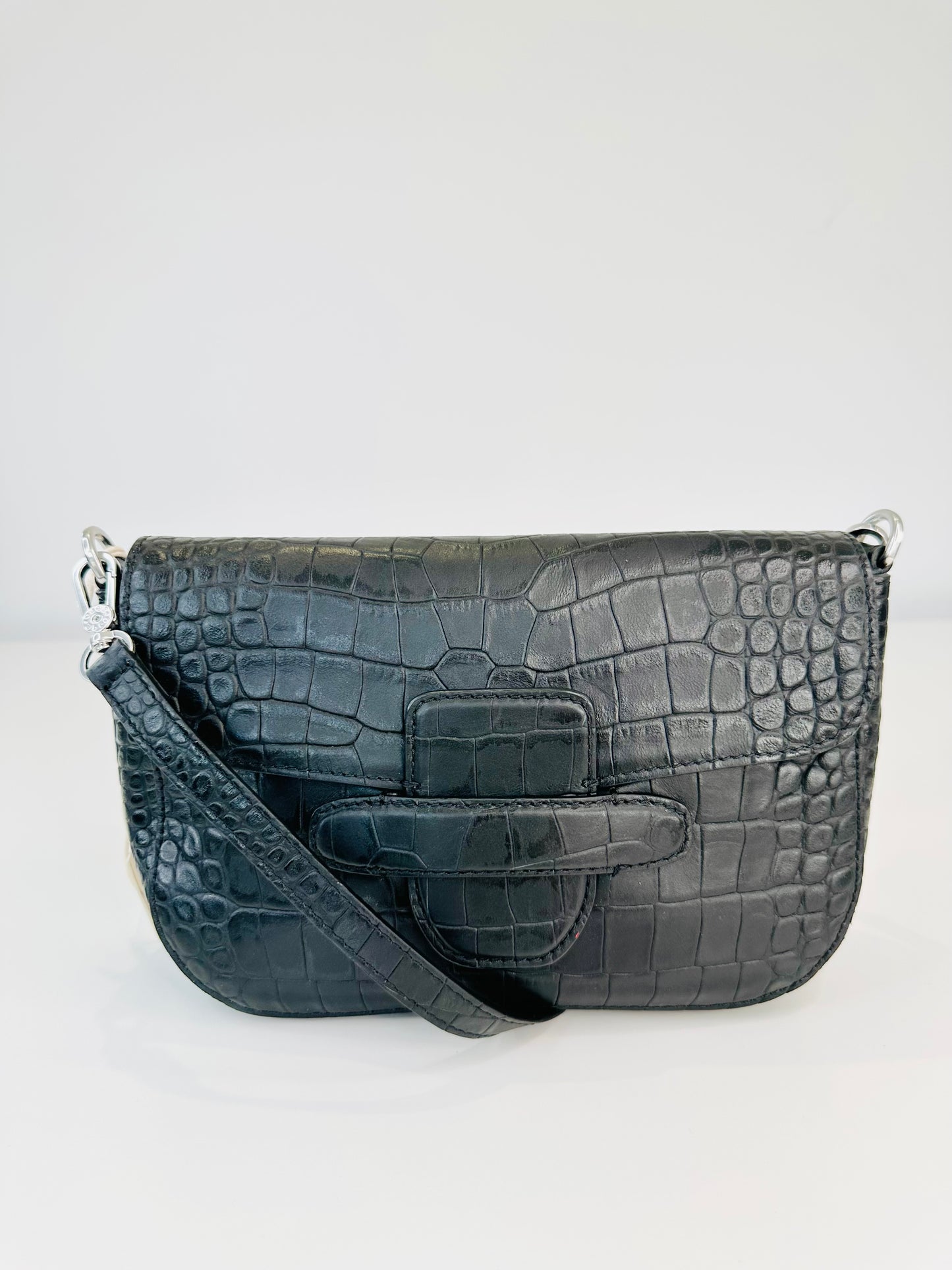Moc Croc Leather Camilla Shoulder Bag