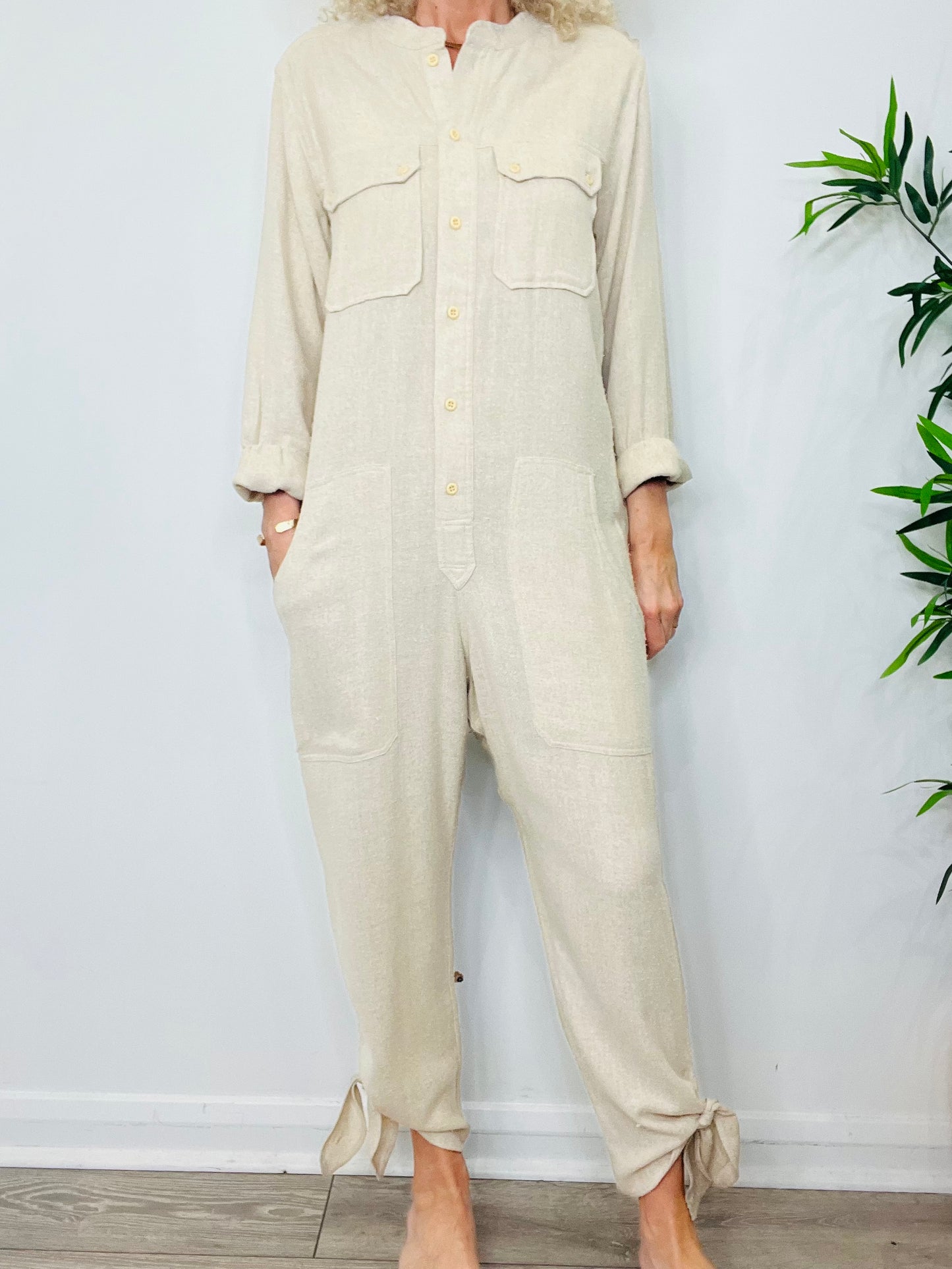Tacaia Silk Twill Jumpsuit - Size 40
