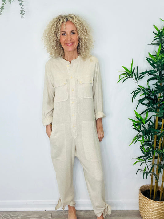 Tacaia Silk Twill Jumpsuit - Size 40