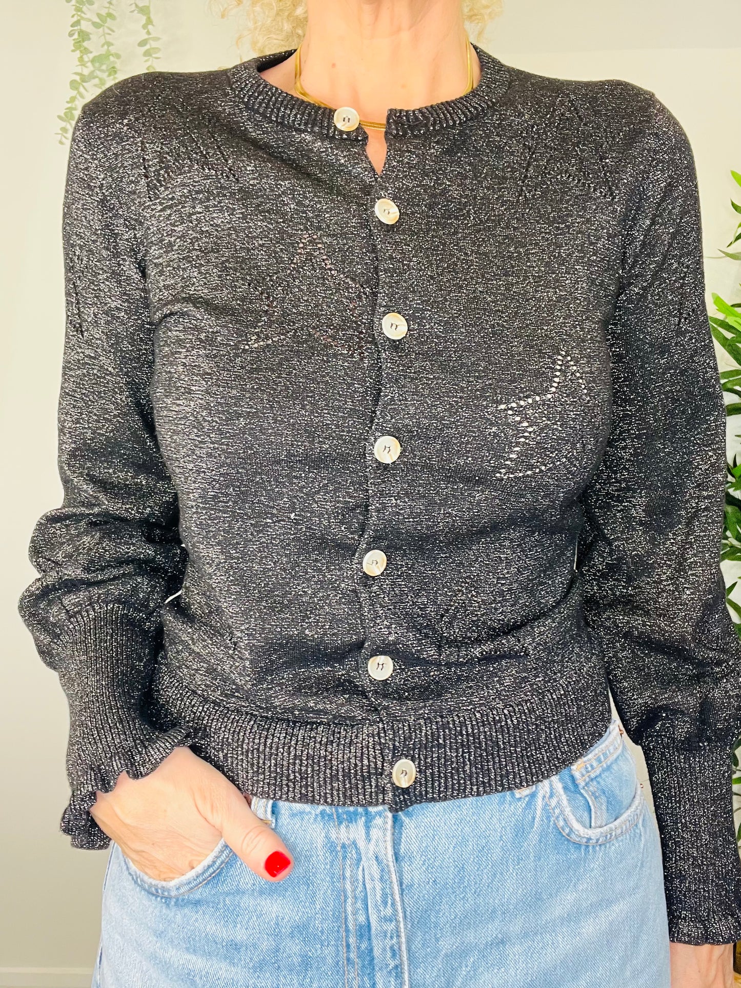 Adele Sparkly Star Cardigan - Size S/M