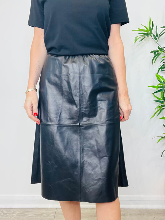 Leather Midi Skirt - Size 2