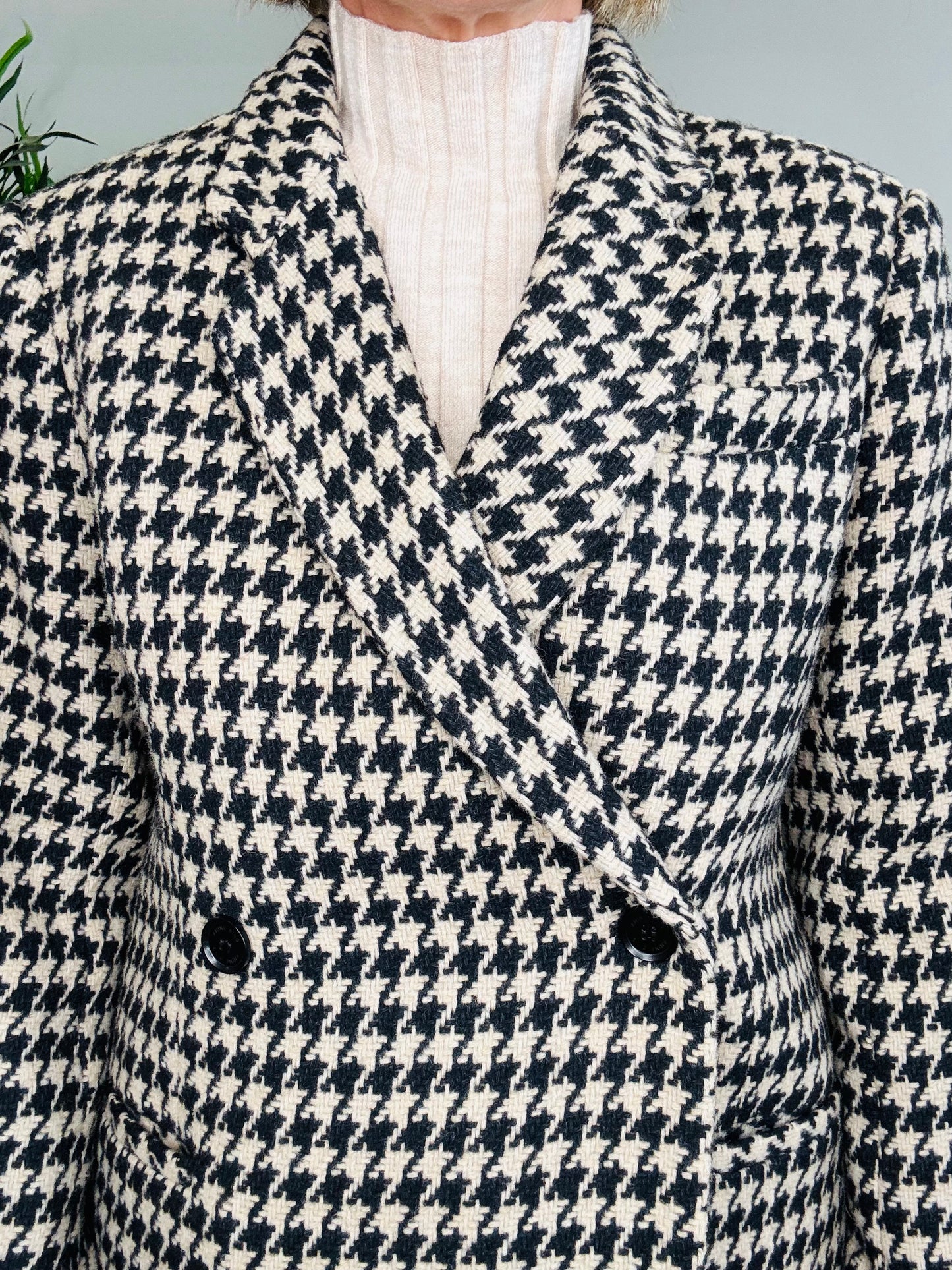 Houndstooth Check Blazer - Size XXS