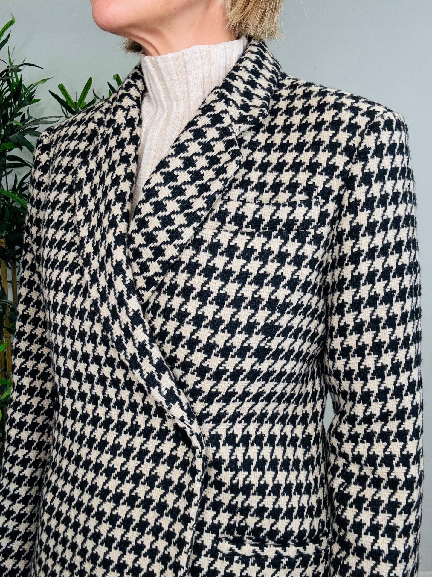 Houndstooth Check Blazer - Size XXS
