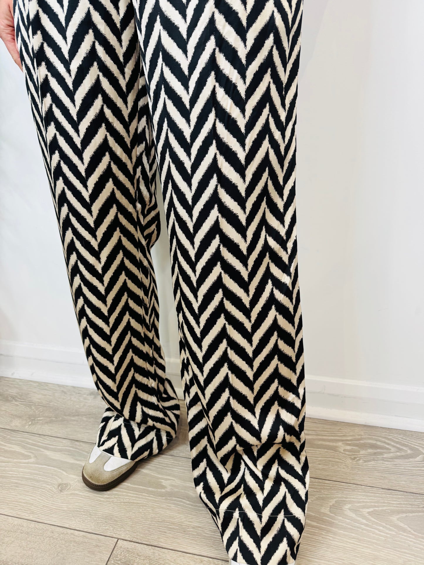 Chevron Straight Leg Trousers - Size S