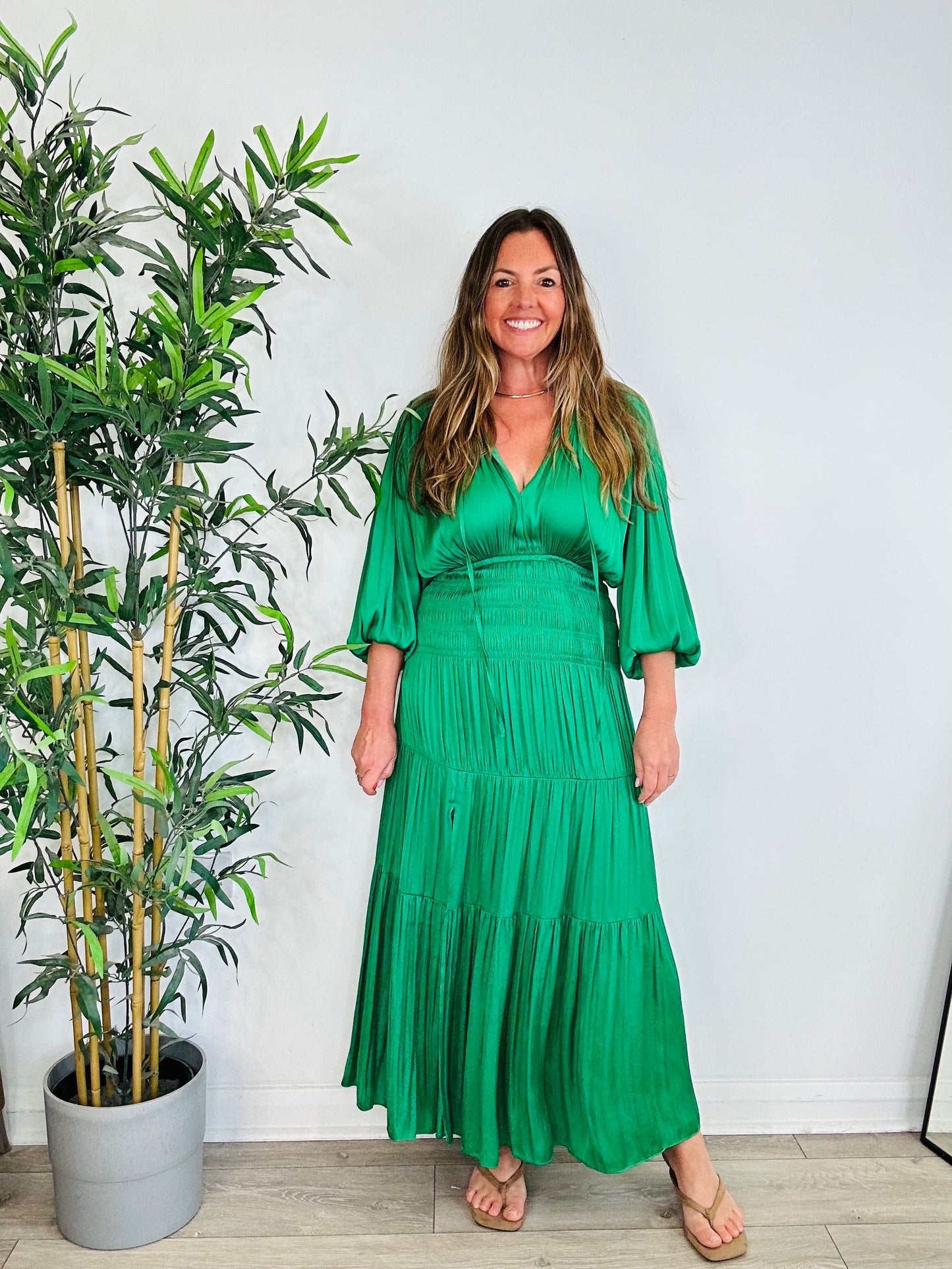 Satin Maxi Dress - Size 36