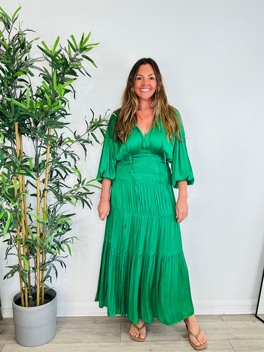 Satin Maxi Dress - Size 36