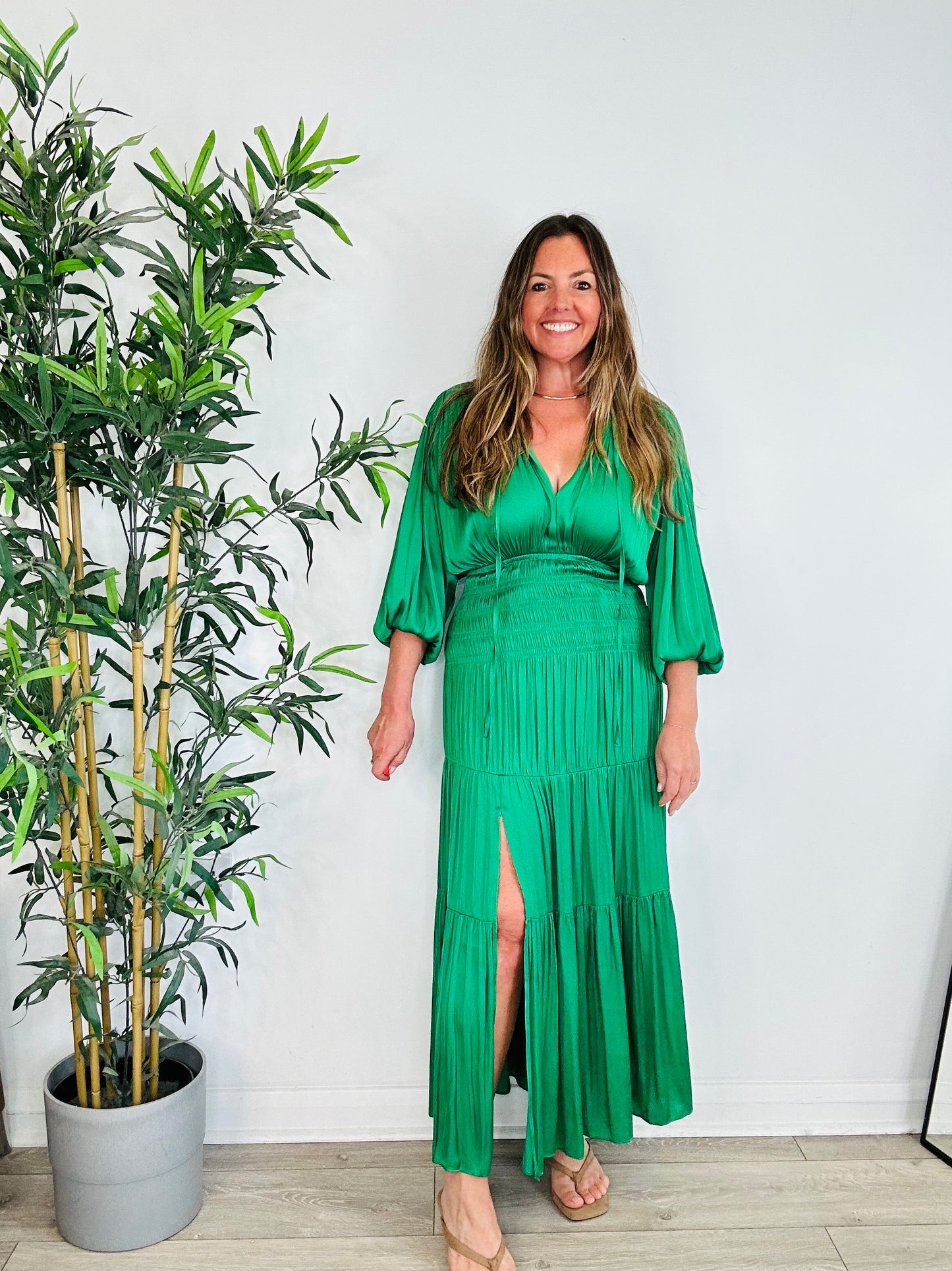 Satin Maxi Dress - Size 36