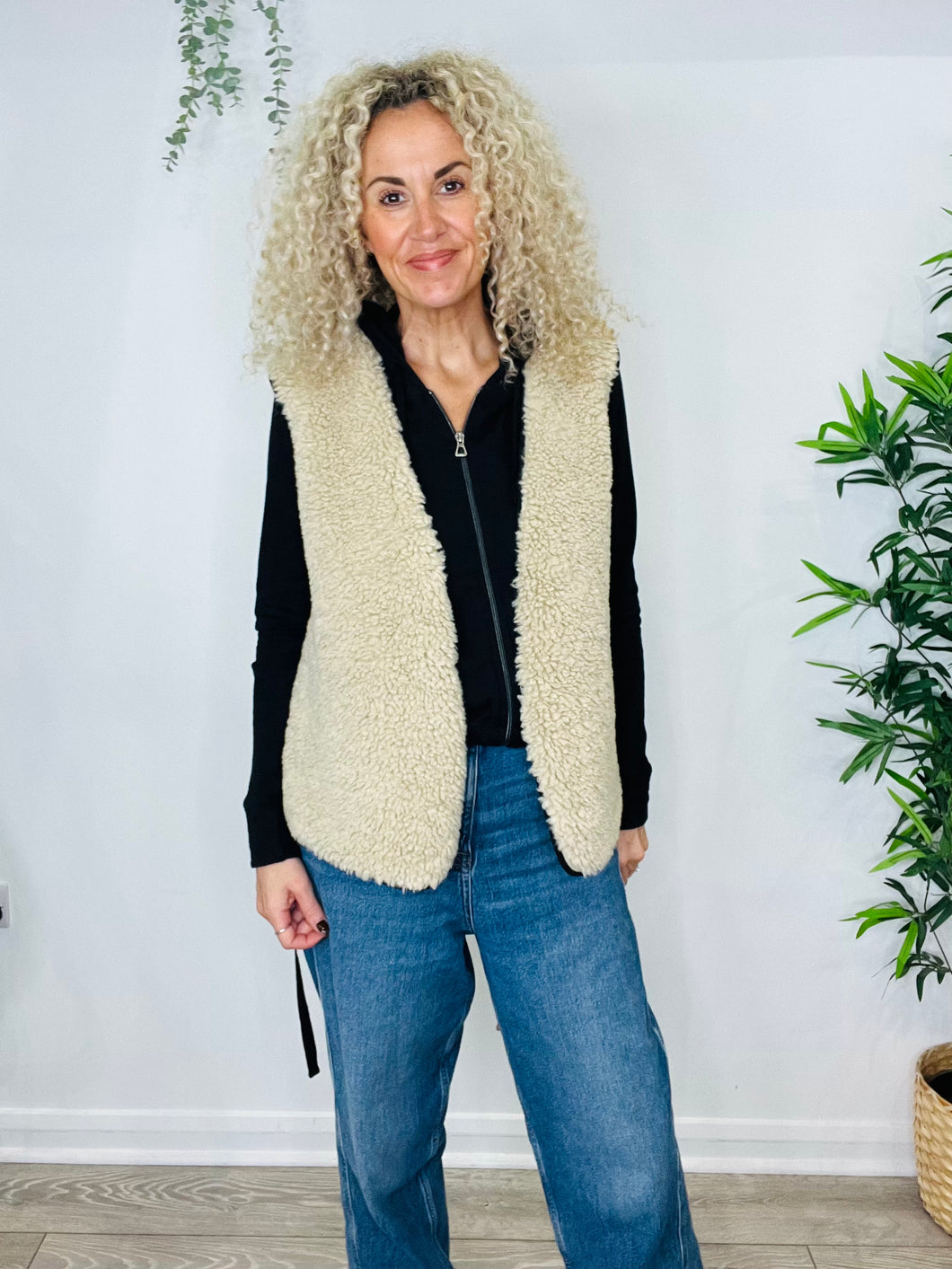 Faux Shearling Reversible Gilet - Size S